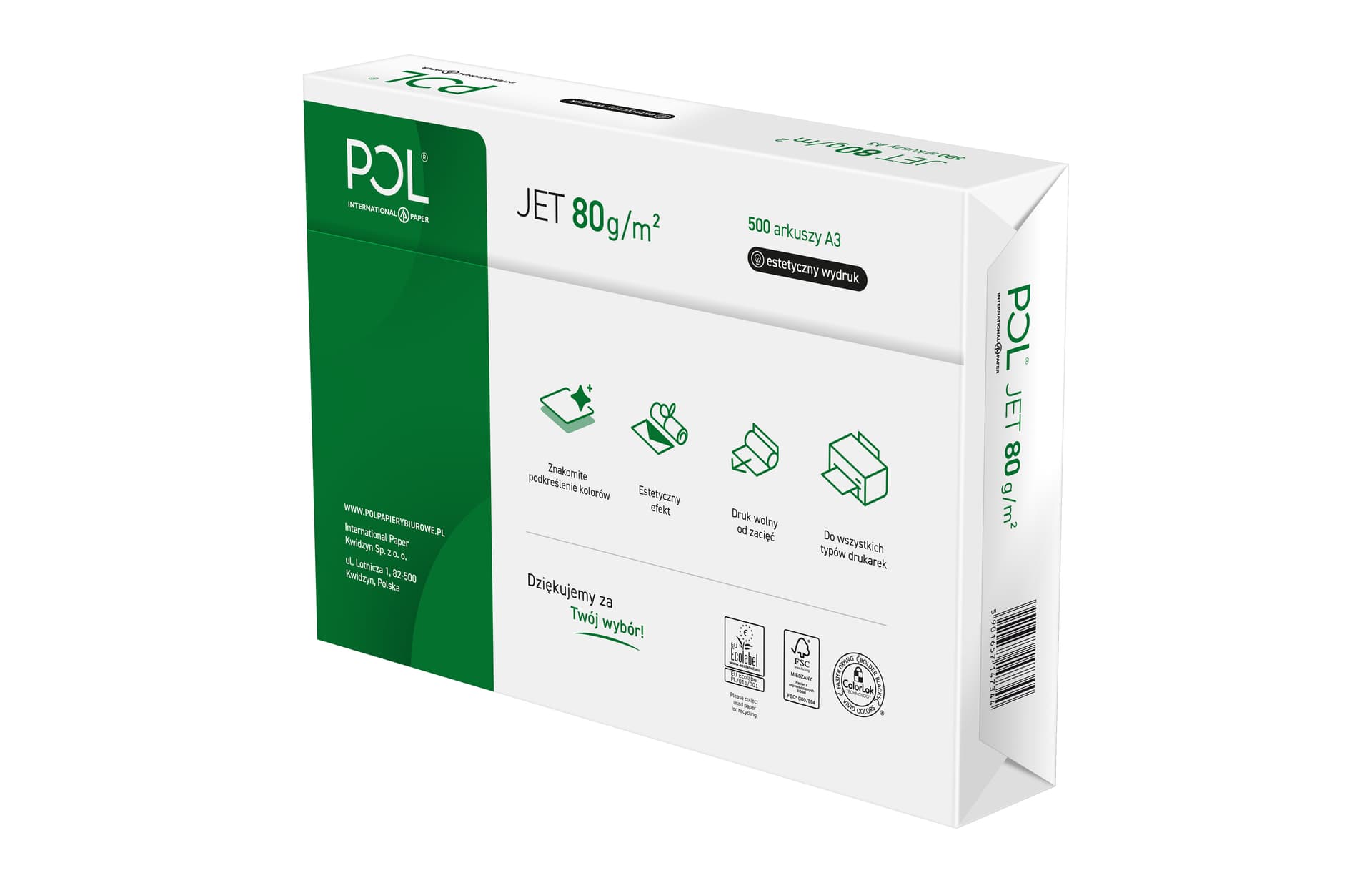 

Papier ksero POLJET A3 80g klasa A