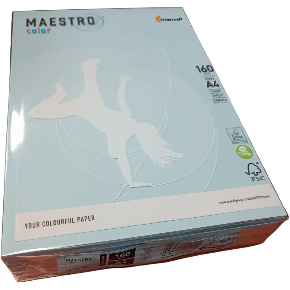 

Papier ksero A4 160g MAESTRO COLOR OBL70 błękit arktyczny pastel