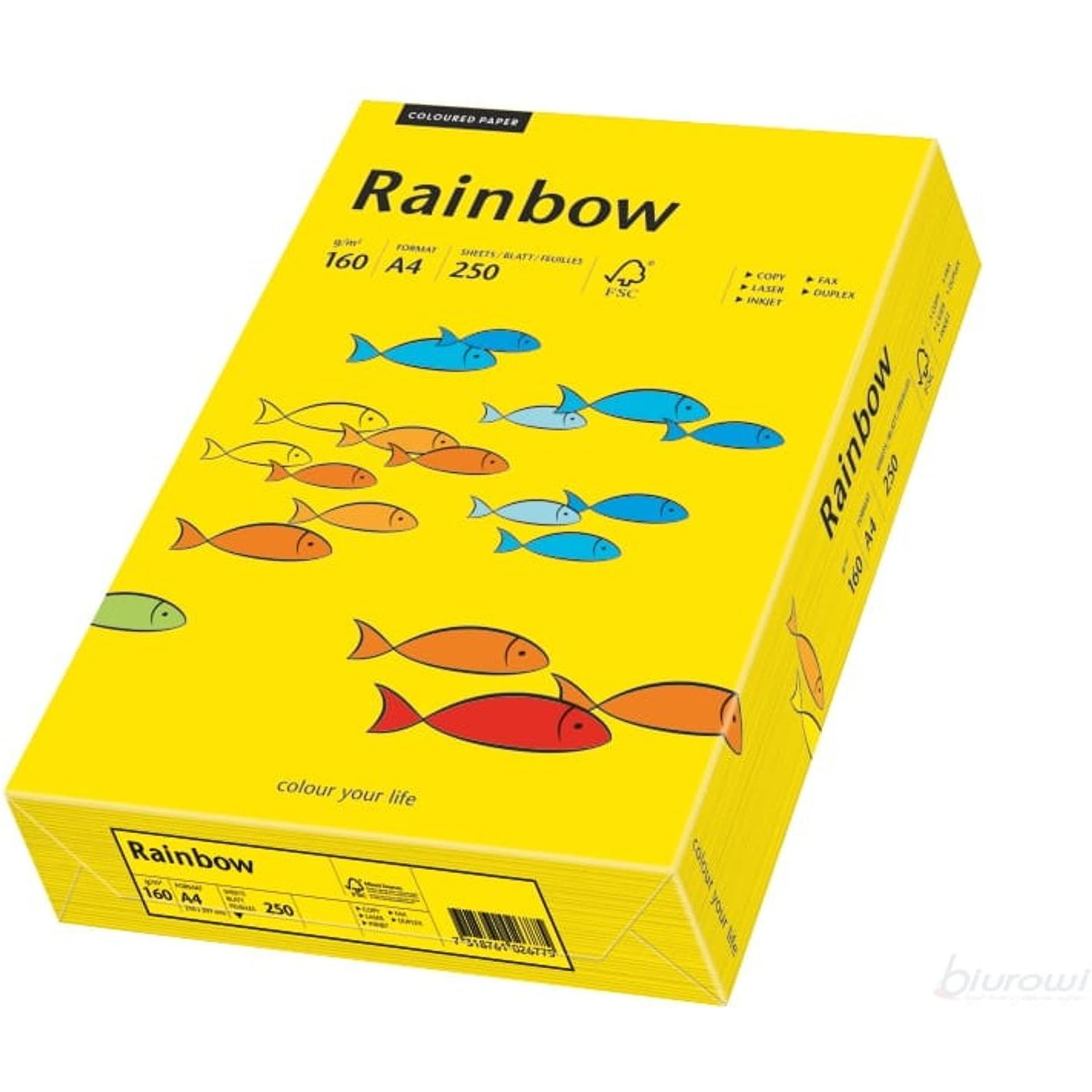 

Papier ksero A4 160g RAINBOW R18 ciemnożółty 88042395