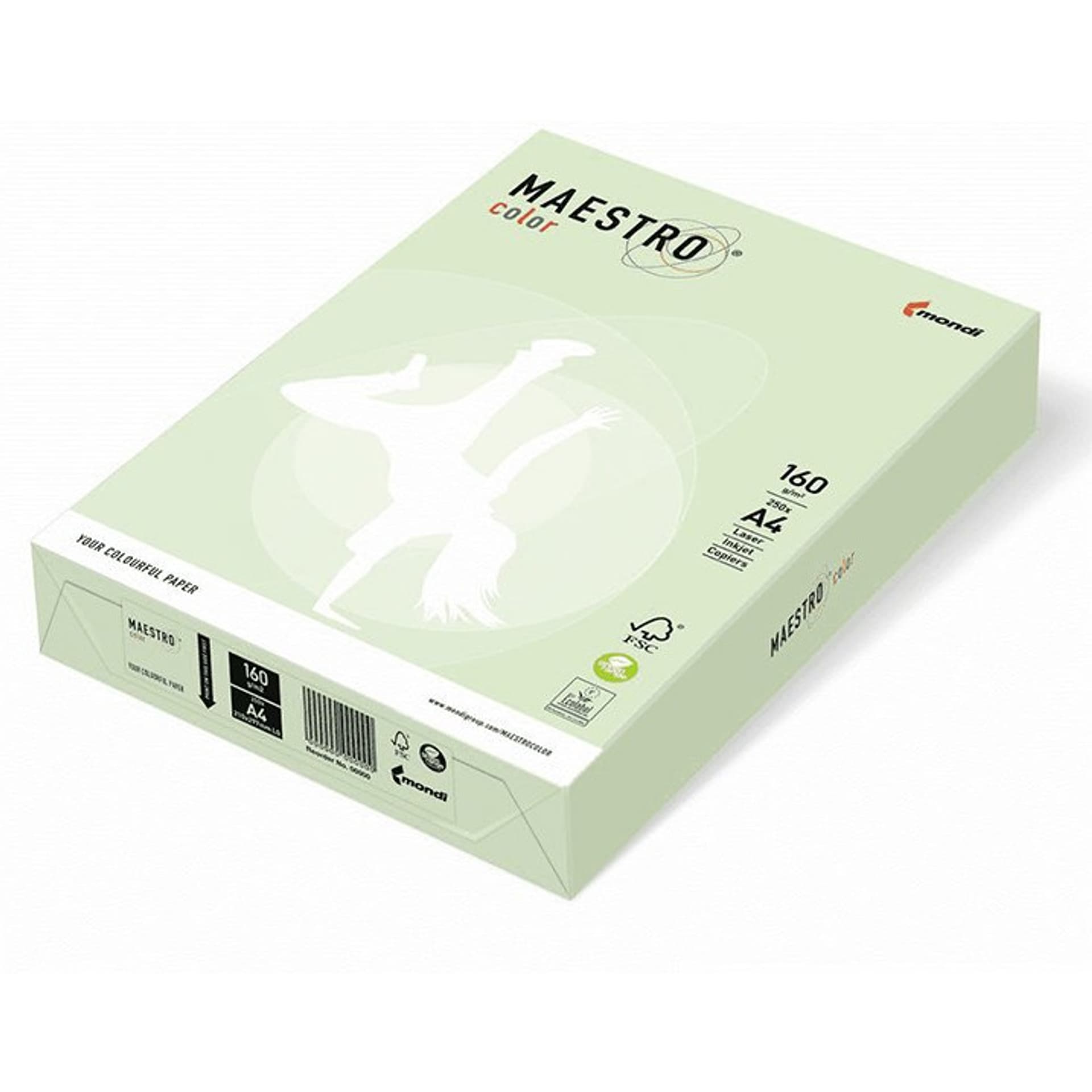 

Papier ksero A4 160g MAESTRO COLOR GN27 jasna zieleń pastel 250ark