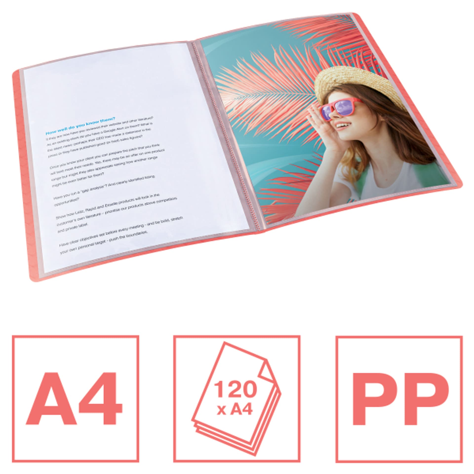 

Album ofertowy Esselte Colour`Breeze z 60 koszulkami koralowy 628443