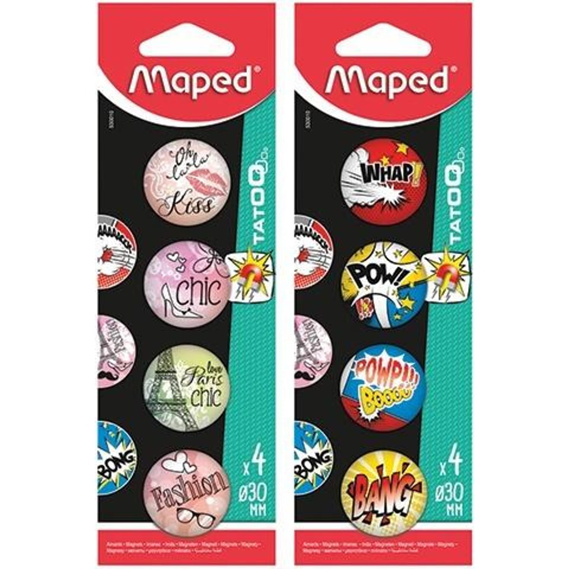 

Magnesy TATOO 30mm mix wzorów 4szt. MAPED 530010