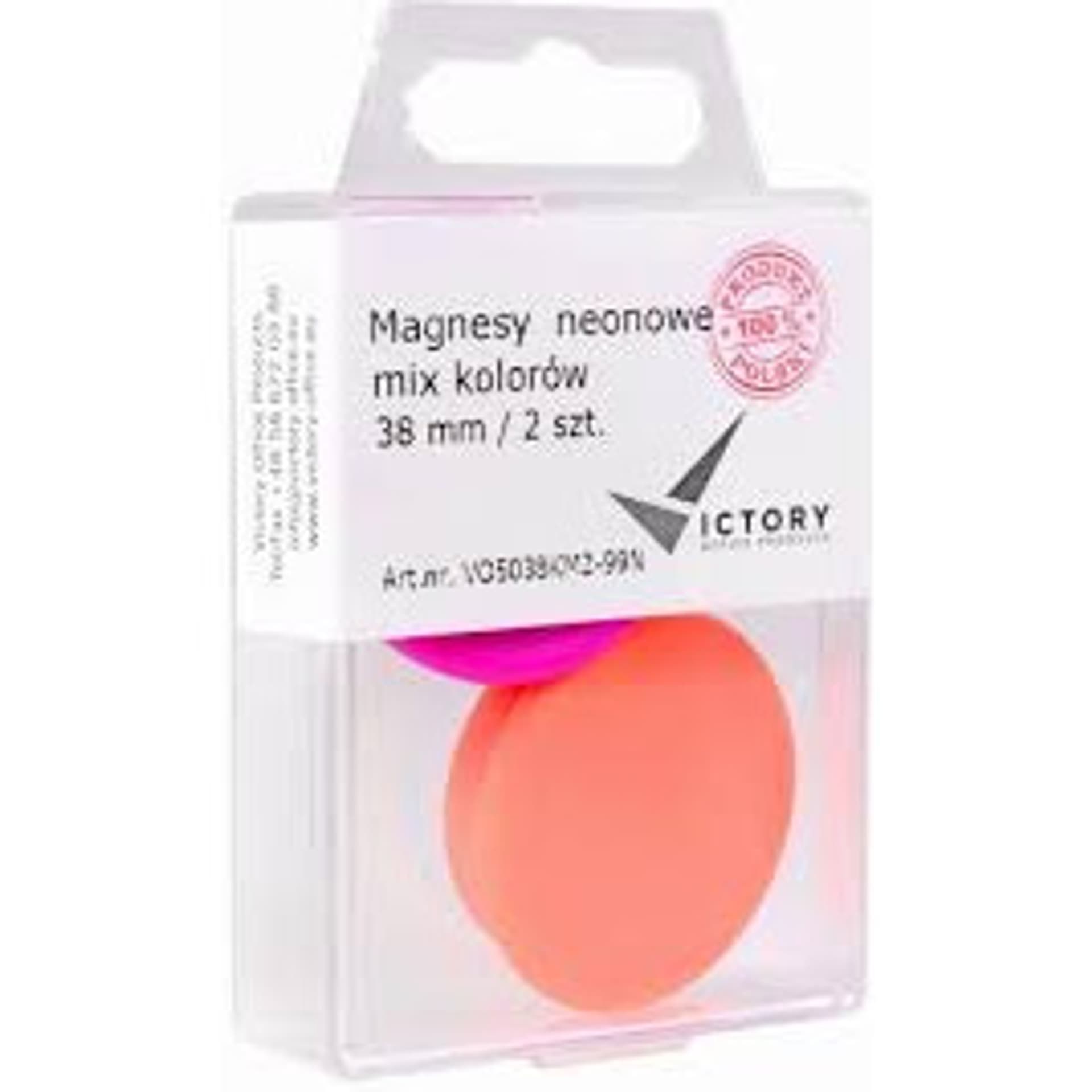 

Magnesy 38mm neonowe mix kolorów 2sztuki VO5038KM2-99N VICTORY