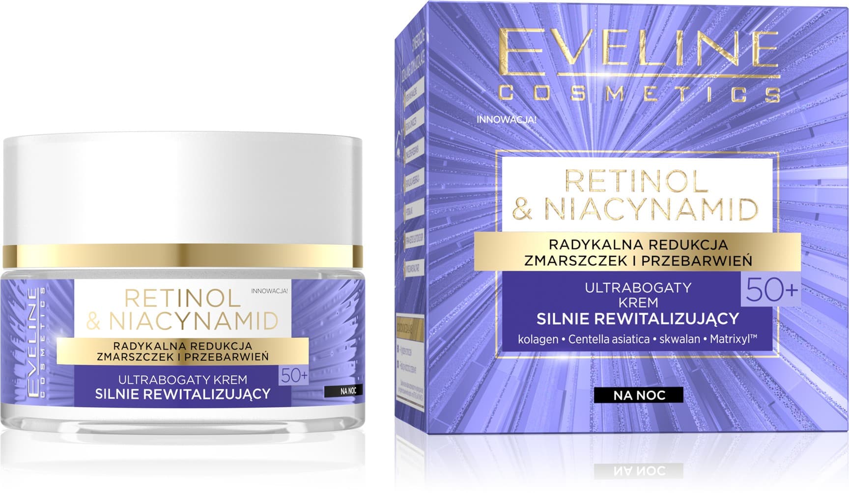 

Eveline Retinol & Niacynamid 50+ Ultra Bogaty Krem silnie rewitalizujący na noc 50ml