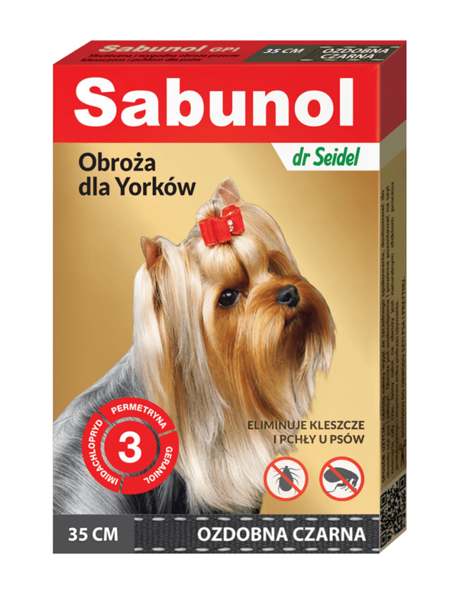 

Sabunol GPI Obroża przeciw pchłom dla yorka ozdobna czarna 35cm