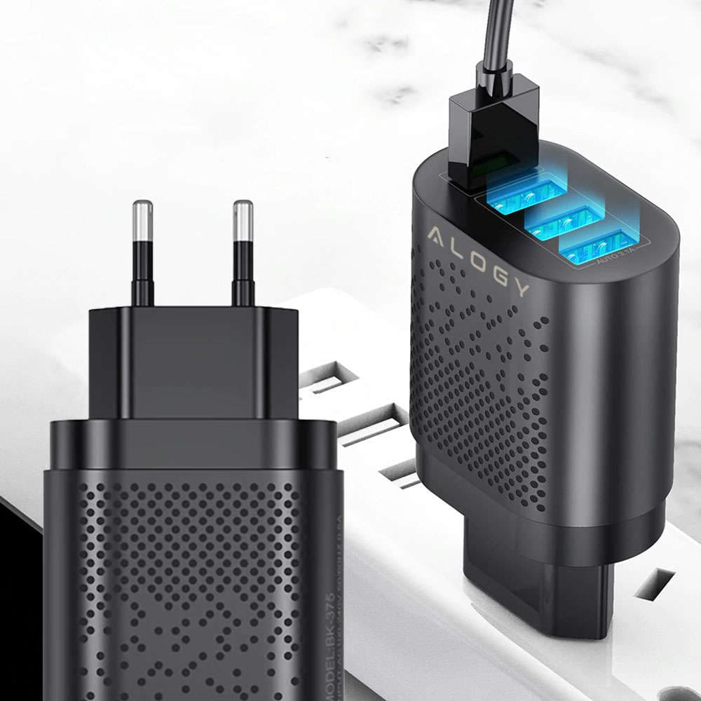 

Szybka ładowarka sieciowa Alogy 4x USB Quick Charge 3.0 2.4A Czarna