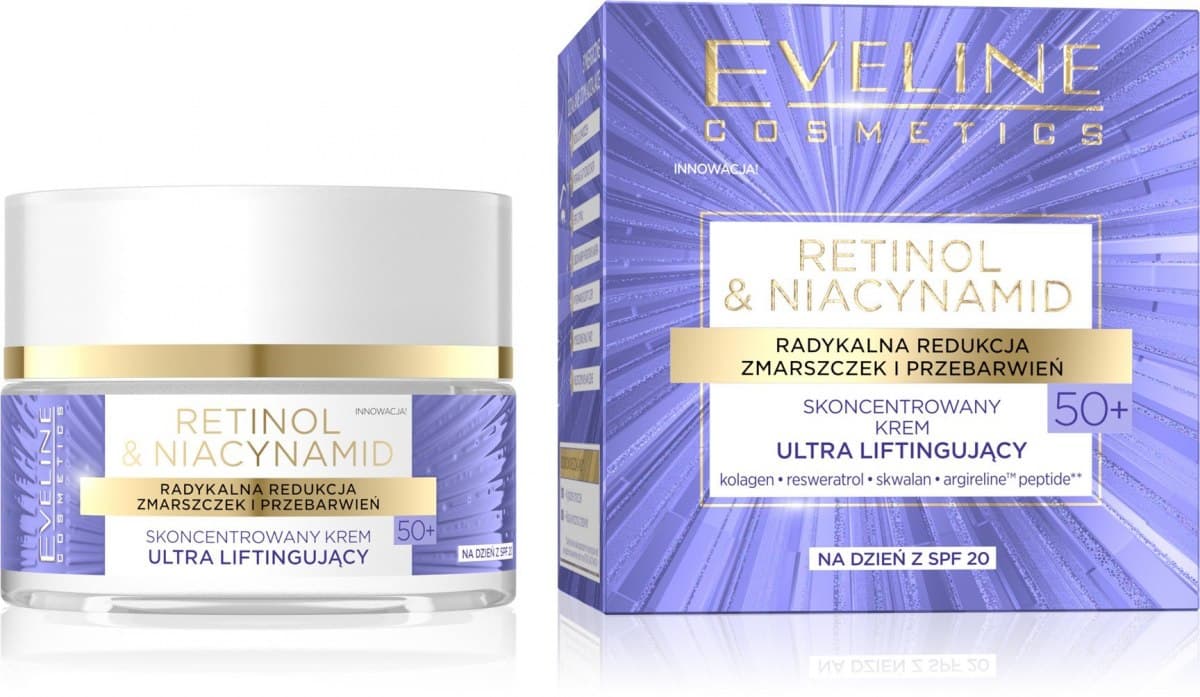 

Eveline Retinol & Niacynamid 50+ Skoncentrowany Krem ultra liftingujący SPF20 na dzień 50ml