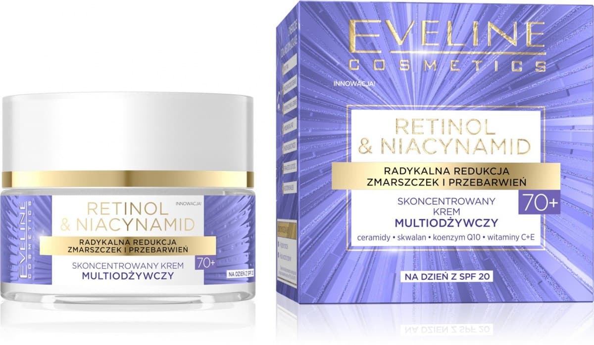 

Eveline Retinol & Niacynamid 70+ Skoncentrowany Krem multiodżywczy SPF20 na dzień 50ml