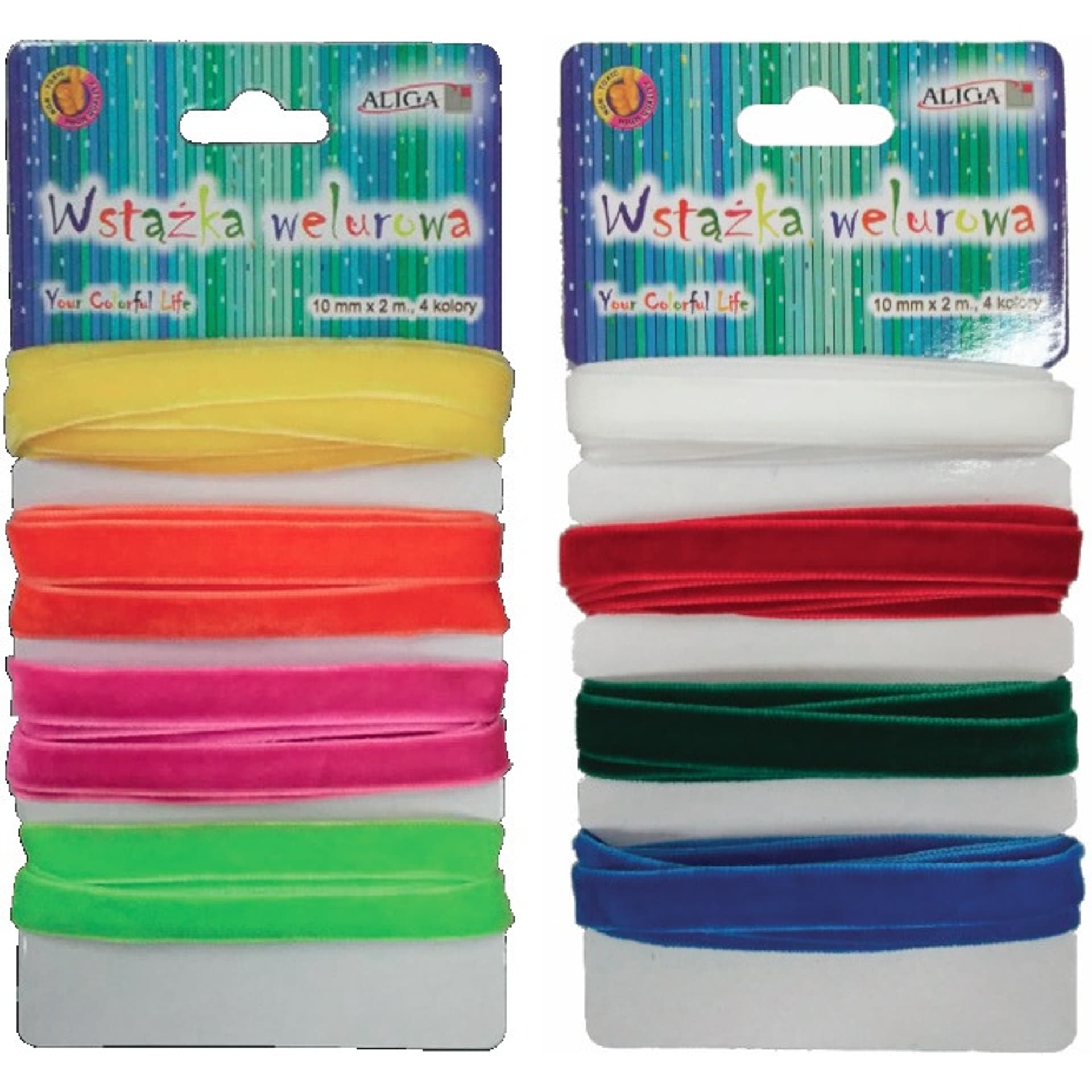 

Wstażka welurowa 10mm x 2m, 4 kolory WSW-3206 ALIGA