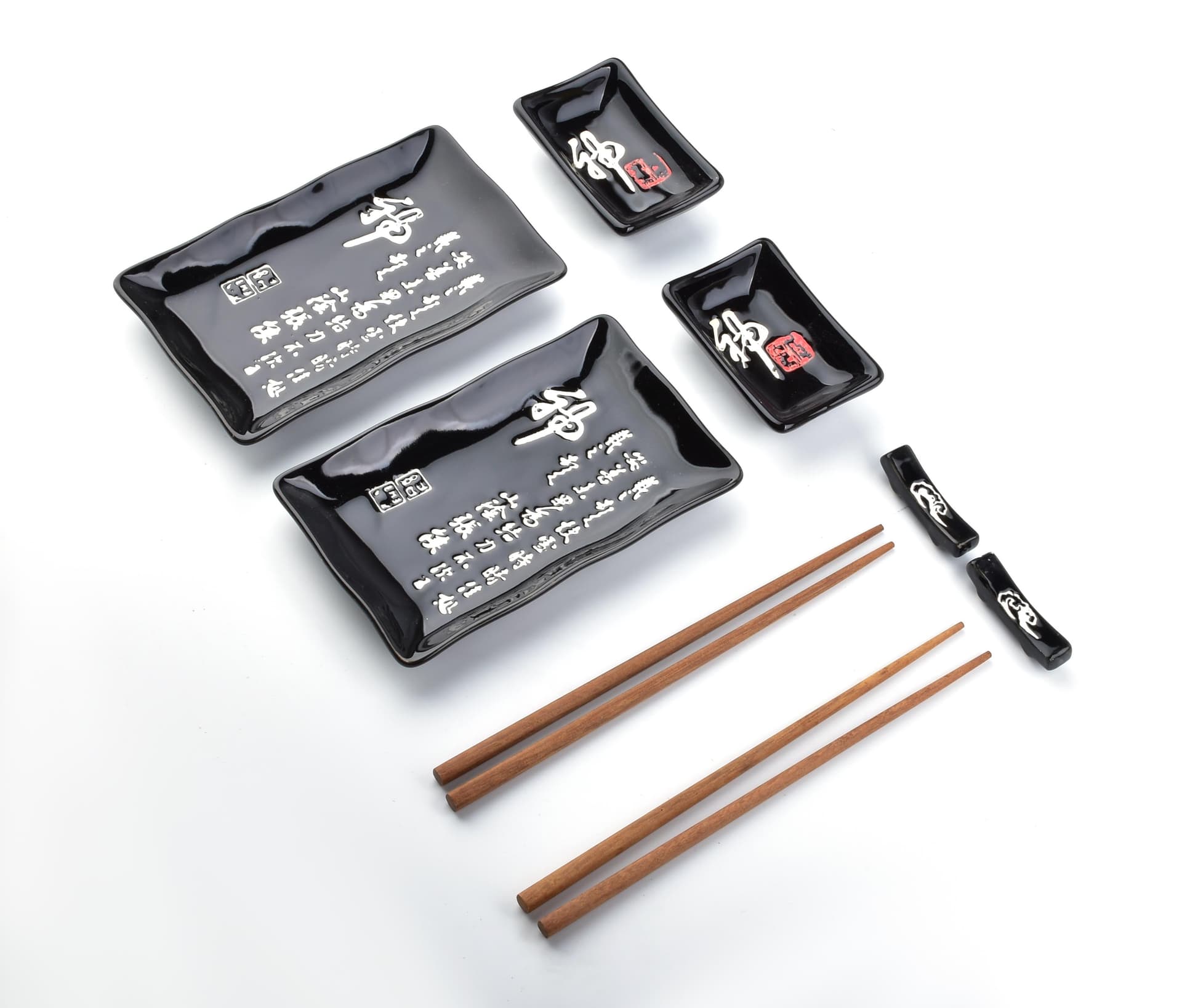 

SUSHI Zestaw dla 2 os.czarny litery 8 elementów