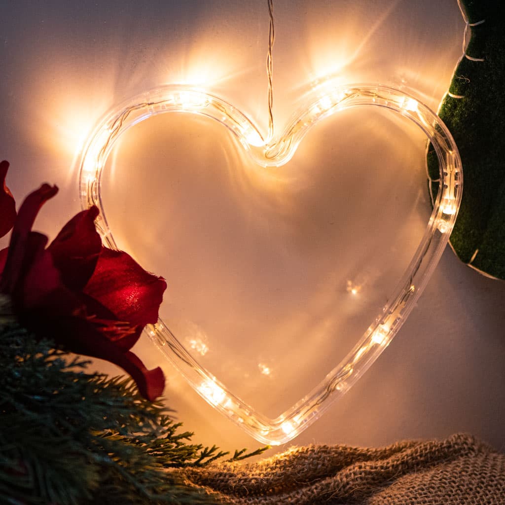

Lampki LED wisząca ozdoba dekoracja świąteczna serce 10 LED