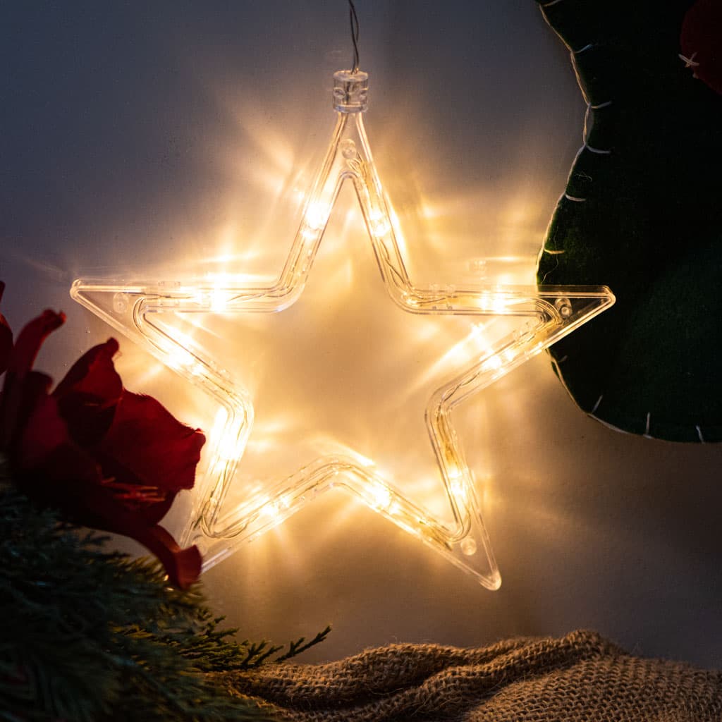 

Lampki LED wisząca ozdoba dekoracja świąteczna gwiazdka 10 LED