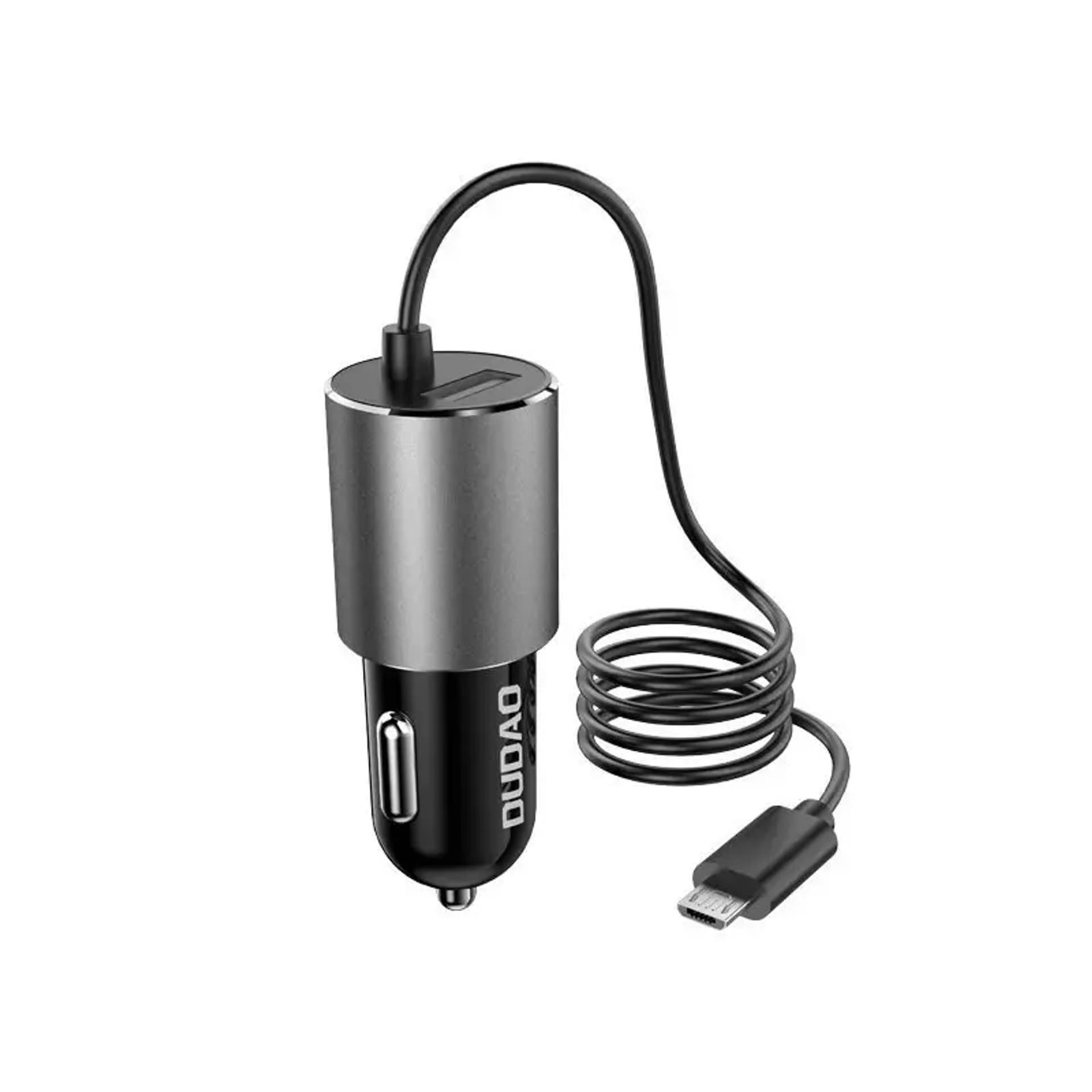 

Dudao ładowarka samochodowa USB z wbudowanym kablem micro USB 3,4 A czarny (R5Pro M)