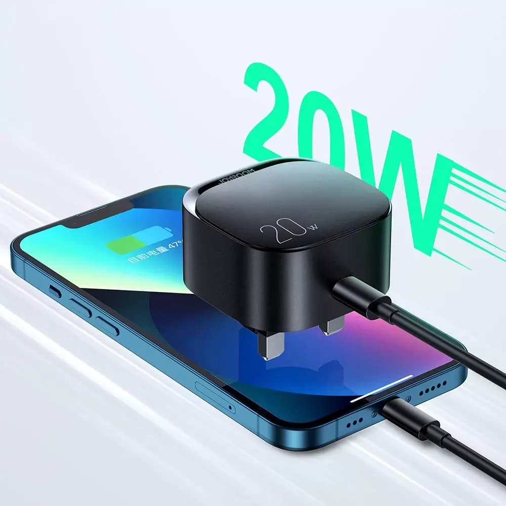 

Mała szybka ładowarka USB Typ C PD 20W wtyczka UK czarna (L-P210)