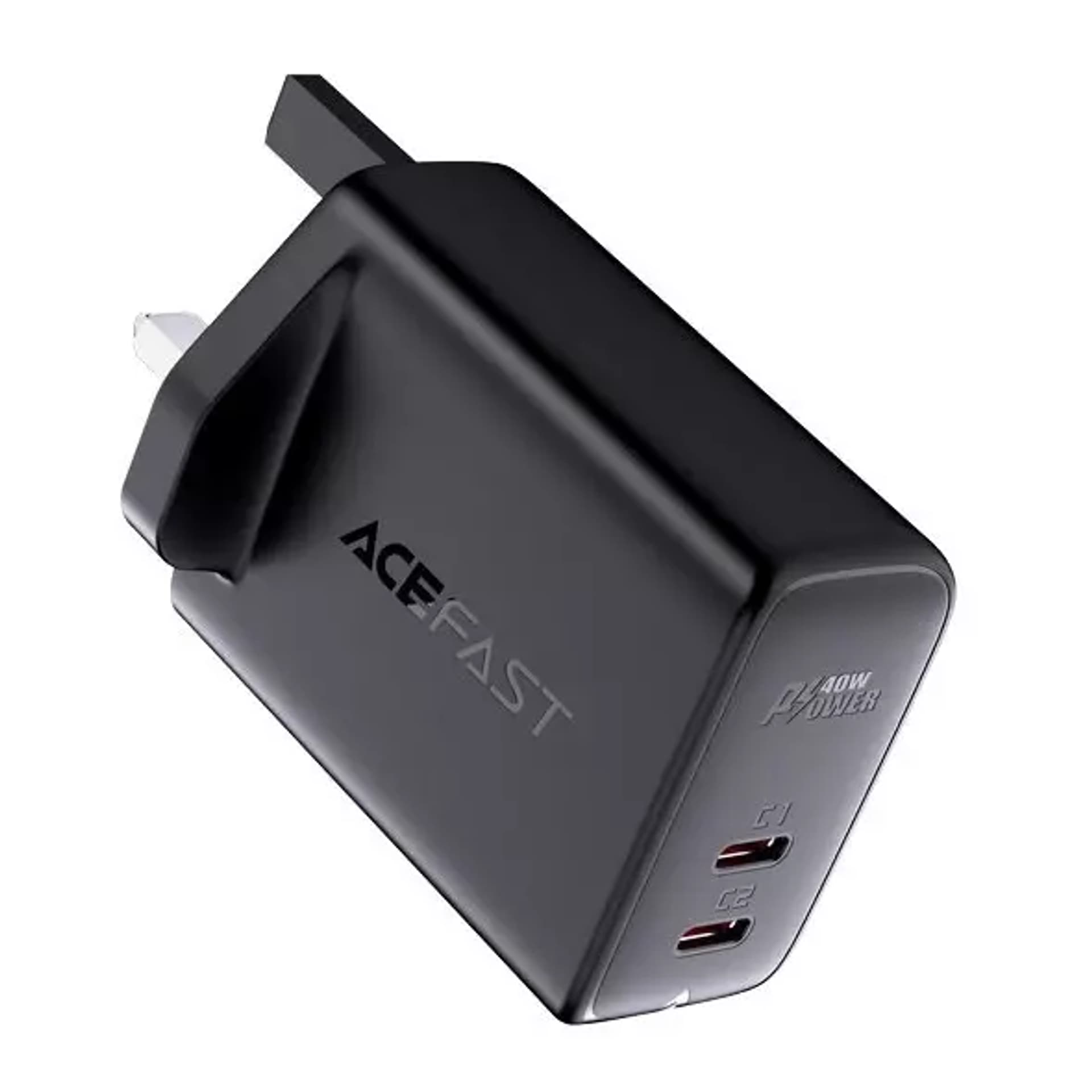 

Acefast ładowarka sieciowa (wtyczka UK) 2x USB Typ C 40W, PPS, PD, QC 3.0, AFC, FCP czarny (A12 black)