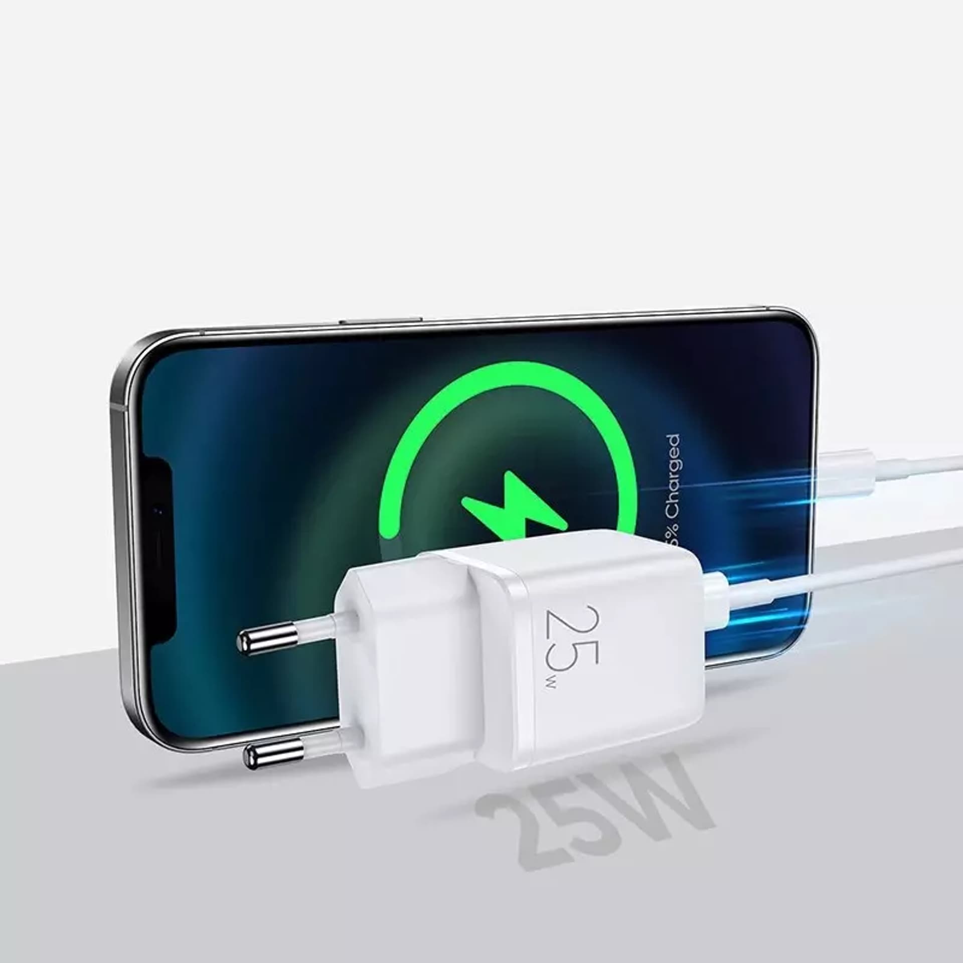 

Joyroom szybka ładowarka sieciowa USB Typ C 25W 3A wtyczka EU biały (L-P251)
