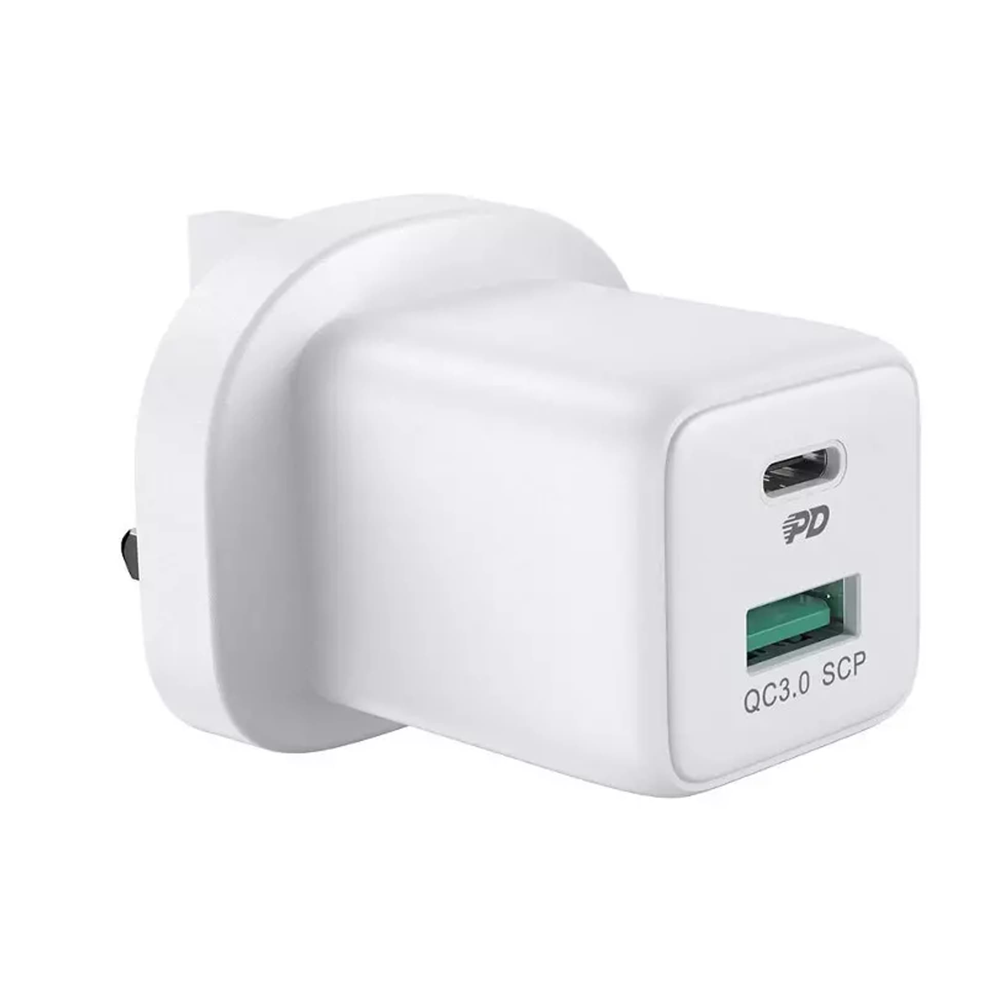 

Joyroom ładowarka sieciowa USB Typ C / USB 30W Power Delivery Quick Charge 4,5A (wtyczka UK) biały (L-QP303)