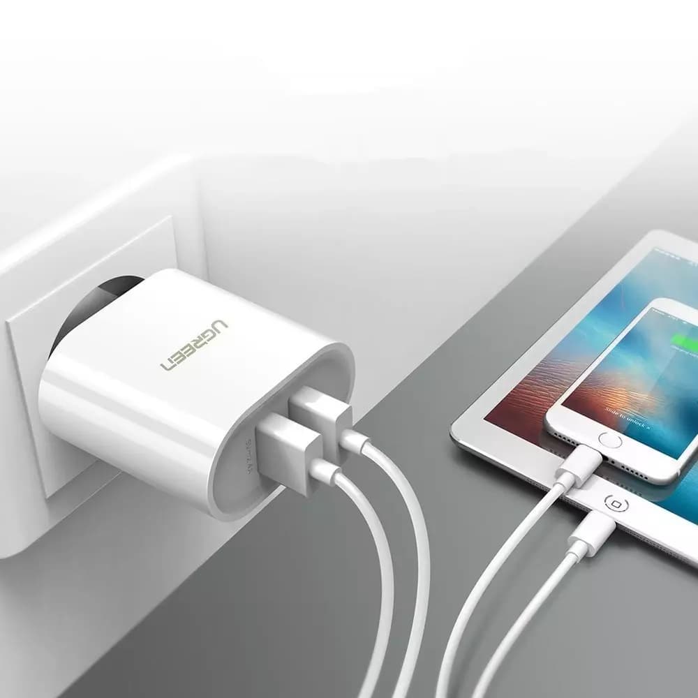 

Ugreen ładowarka sieciowa 2x USB 2,4 A biały (CD104 20384)