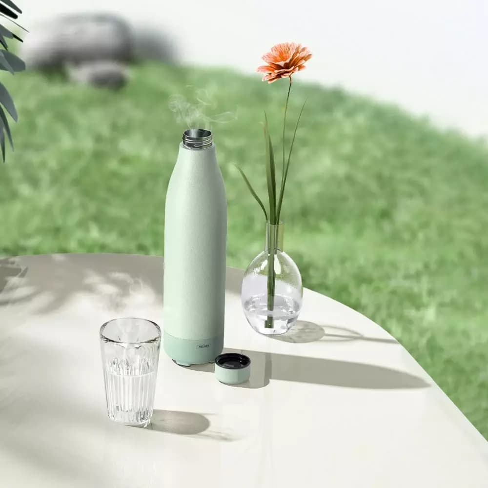 

Remax bezprzewodowy głośnik bluetooth 5.0 z termosem kubkiem termicznym 500ml różowy (RB-M5)