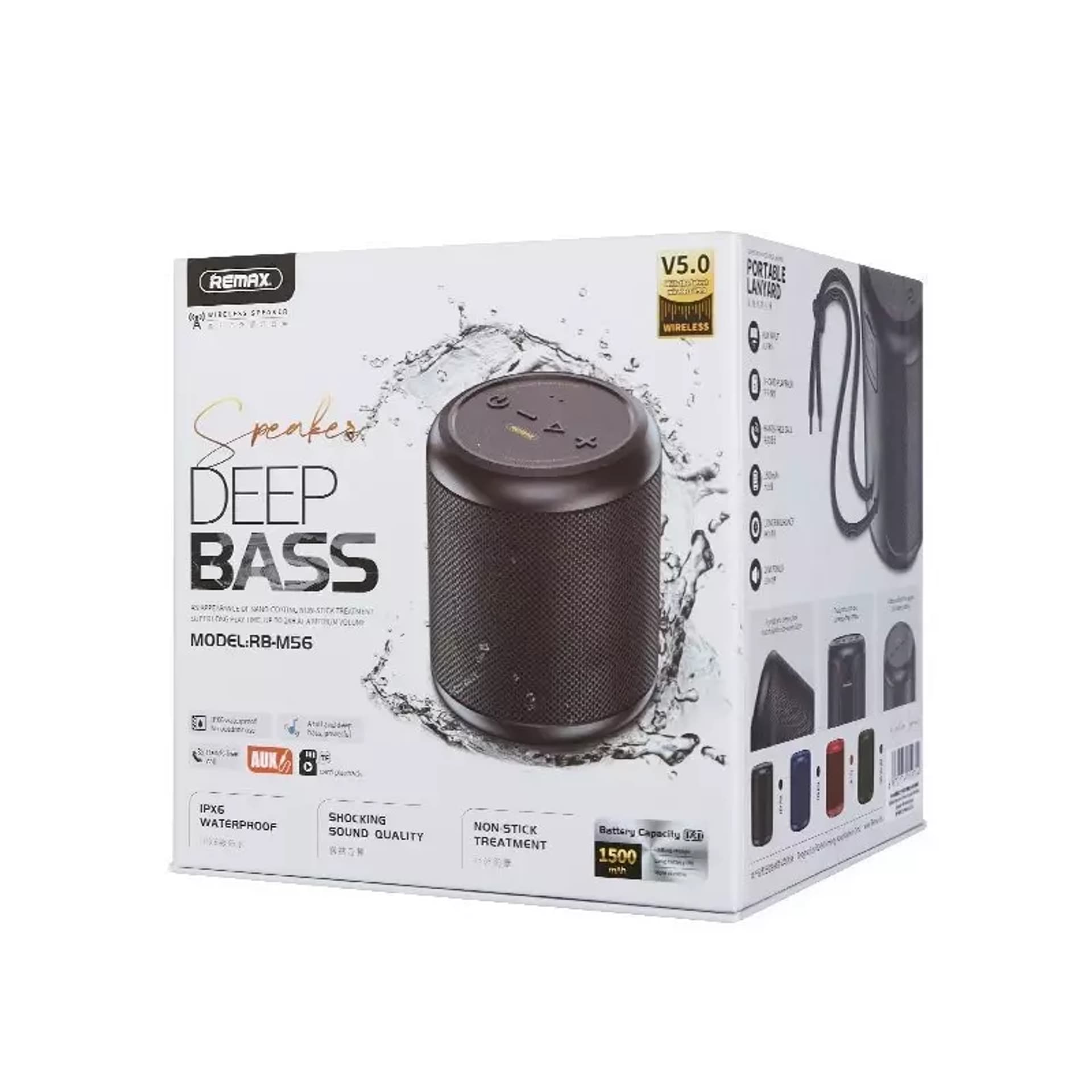 

Remax Warriors Series wodoodporny IPX6 głośnik bezprzewodowy Bluetooth 5.0 10W 1500mAh czarny (RB-M56-BK)