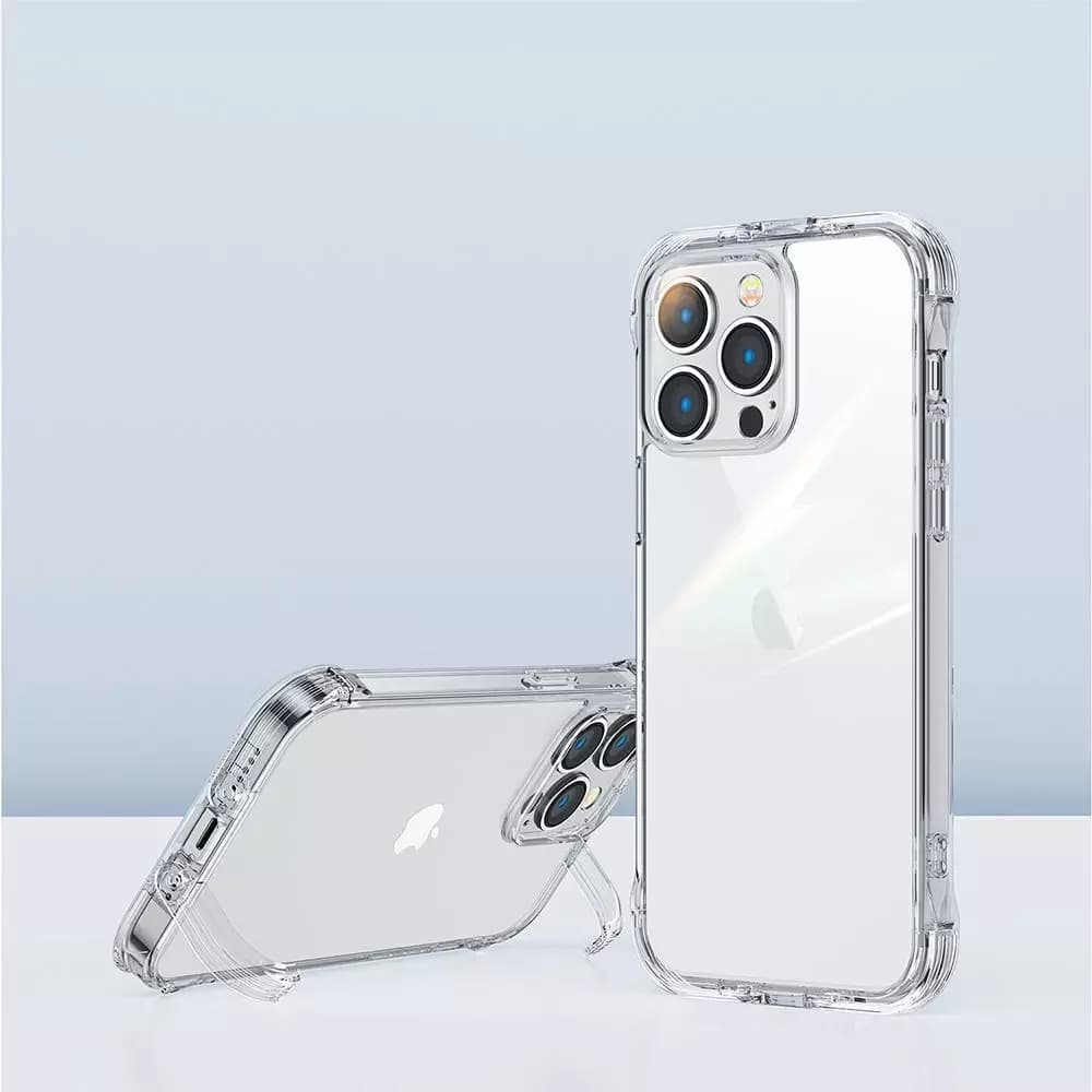 

Joyroom Defender Series etui pokrowiec do iPhone 14 Pro pancerna obudowa z haczykami podstawką przezroczysty (JR-14H2)