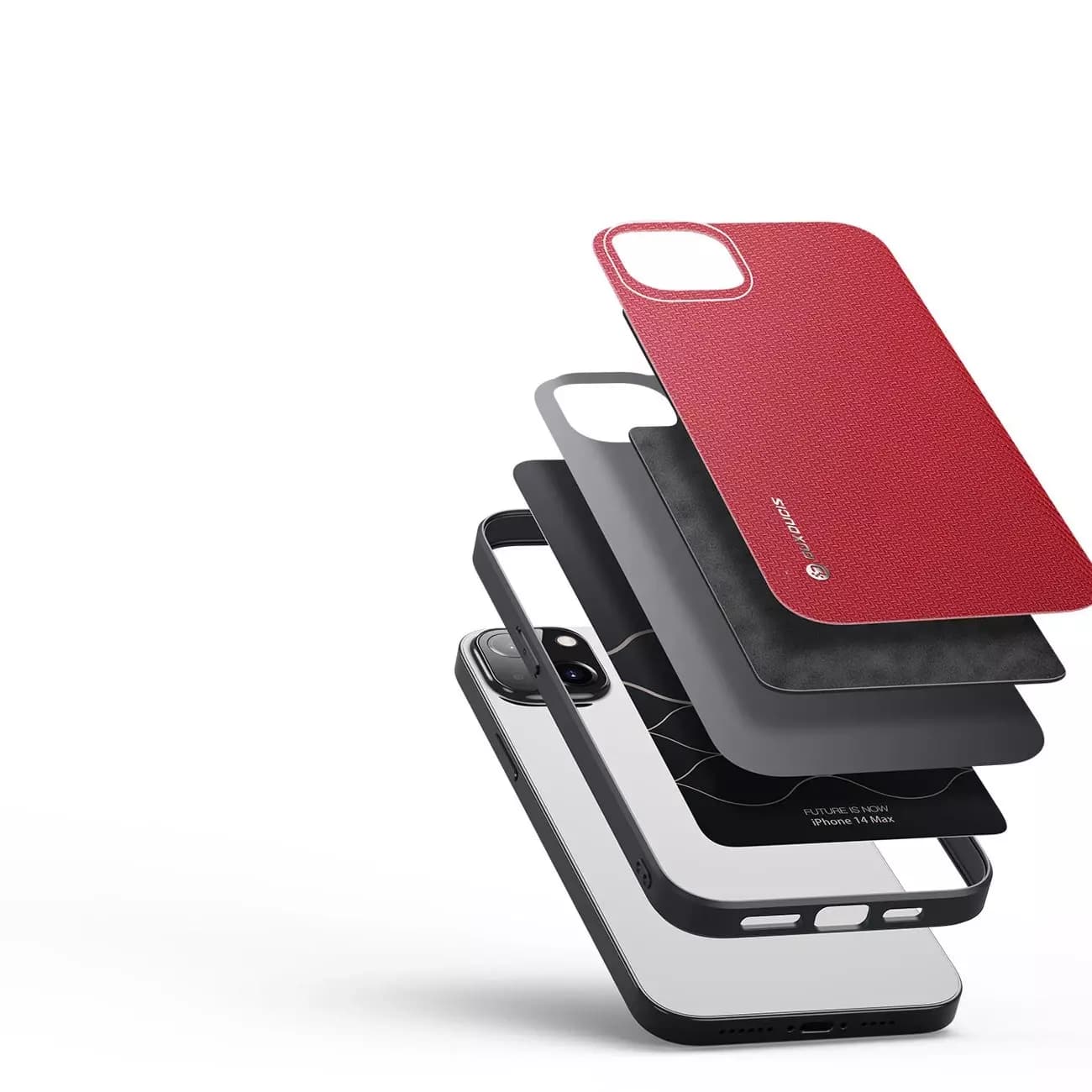 

Dux Ducis Fino etui pokrowiec pokryty nylonowym materiałem iPhone 14 Plus czerwony