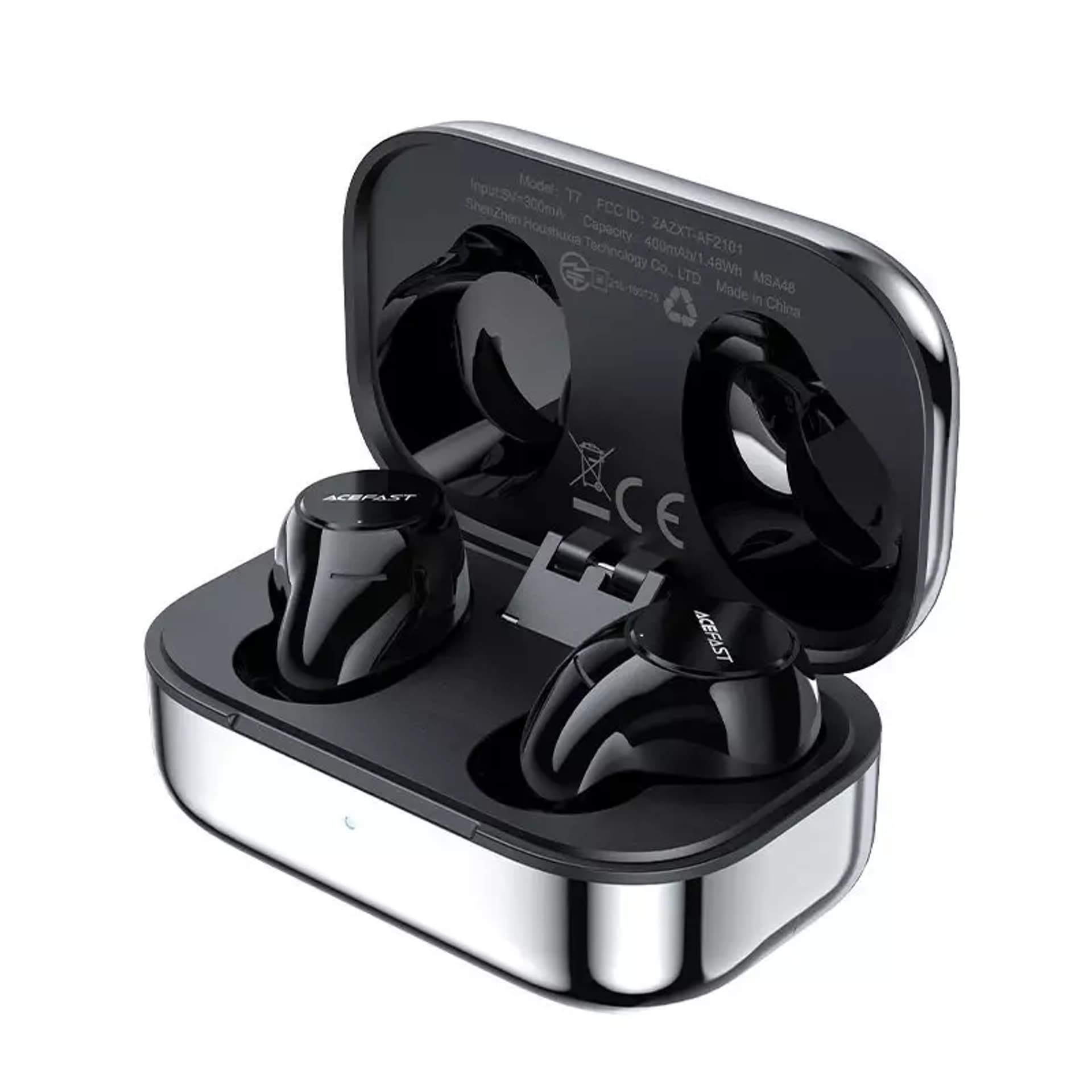 

Acefast gamingowe dokanałowe słuchawki bezprzewodowe TWS Bluetooth 5.2, cVc 8.0, aptX, SBC, AAC, opóźnienie 65ms wodoodporne IPX4 srebrny (T7 silver)