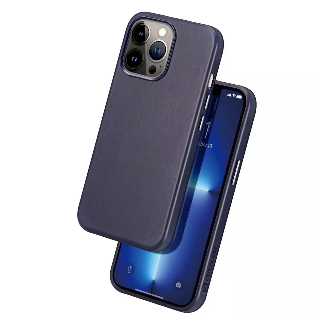 

Dux Ducis Naples etui do iPhone 13 Pro skórzany pokrowiec (kompatybilny z MagSafe) niebieski, Kompatybilny z magsafe) niebiesk