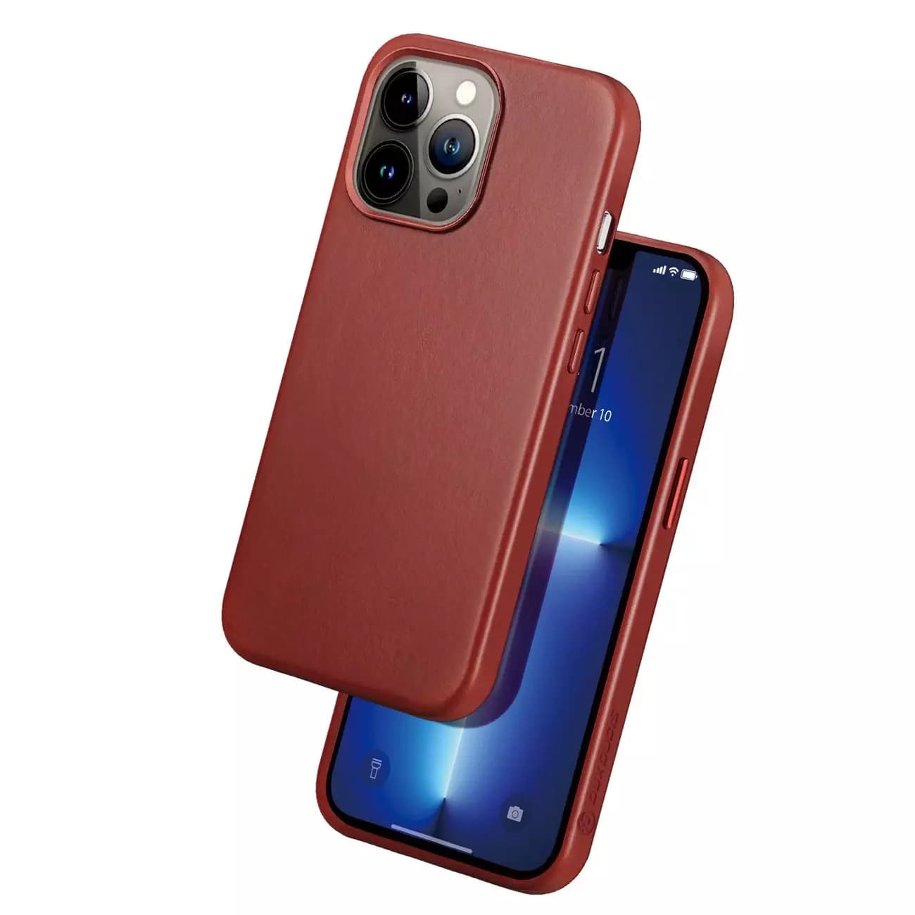 

Dux Ducis Naples etui do iPhone 13 Pro skórzany pokrowiec (kompatybilny z MagSafe) czerwony, Kompatybilny z magsafe) czerwon