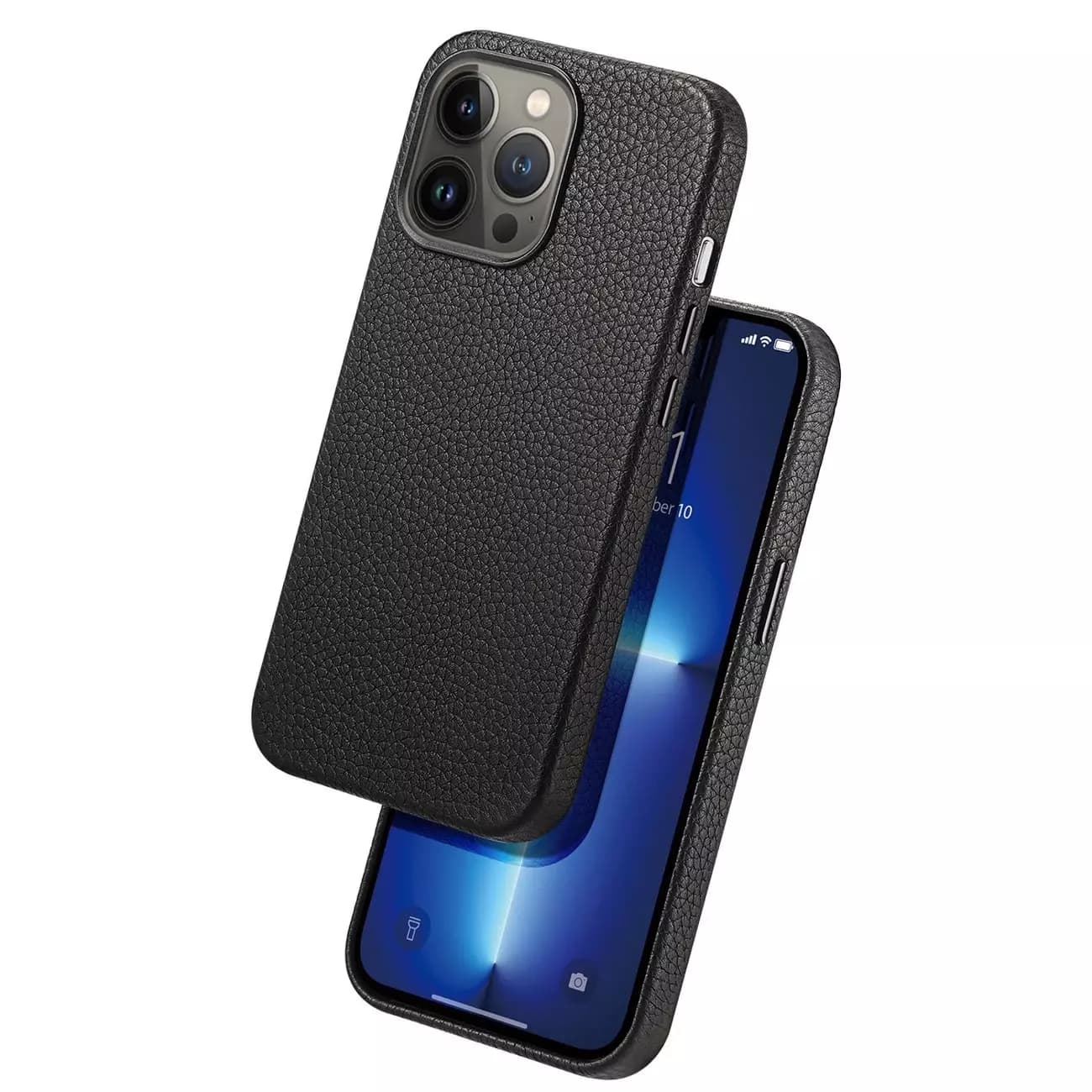

Dux Ducis Roma skórzane etui do iPhone 13 Pro elegancki pokrowiec z naturalnej skóry czarny