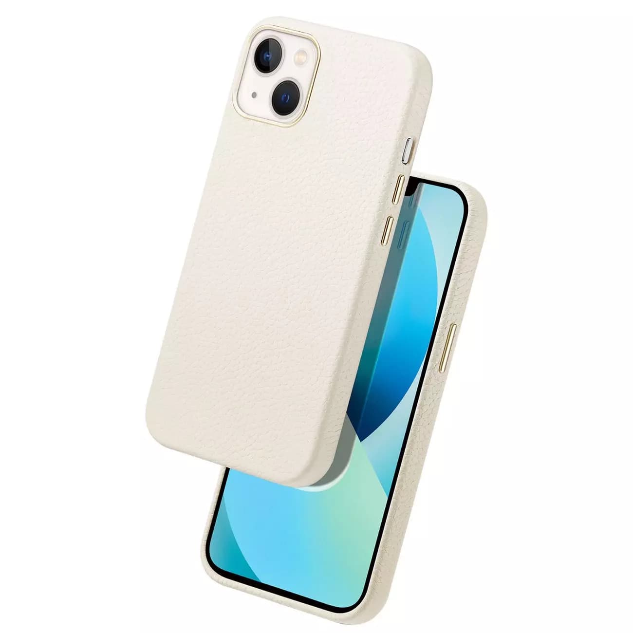 

Dux Ducis Roma skórzane etui do iPhone 13 elegancki pokrowiec z naturalnej skóry biały