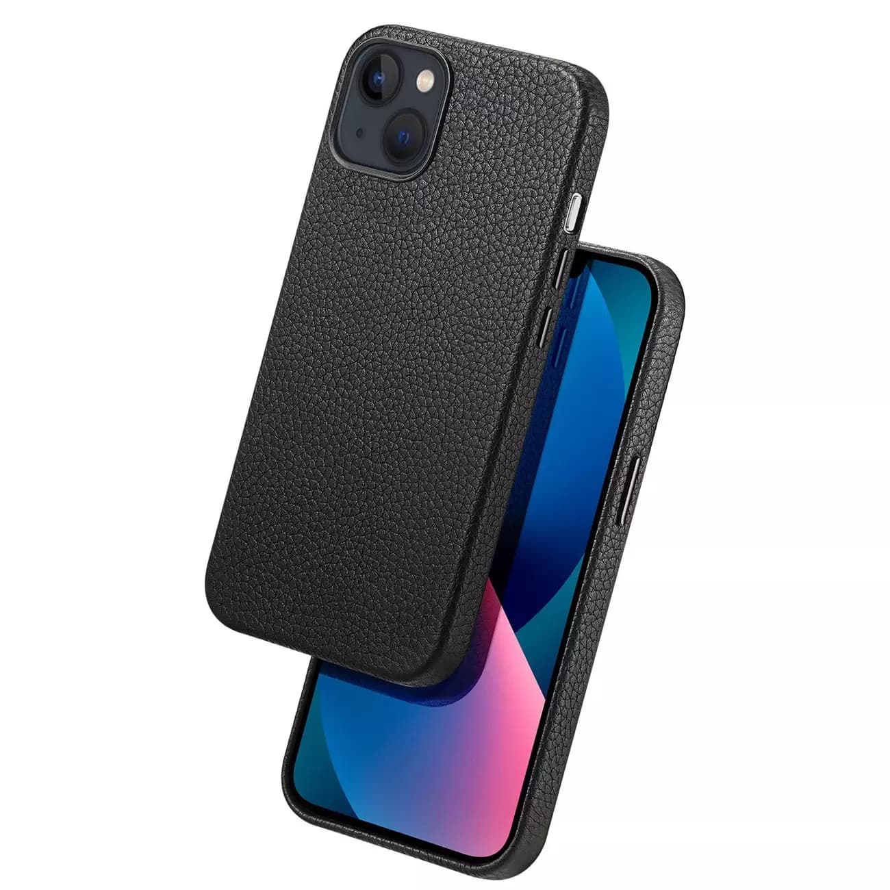 

Dux Ducis Roma skórzane etui do iPhone 13 elegancki pokrowiec z naturalnej skóry czarny