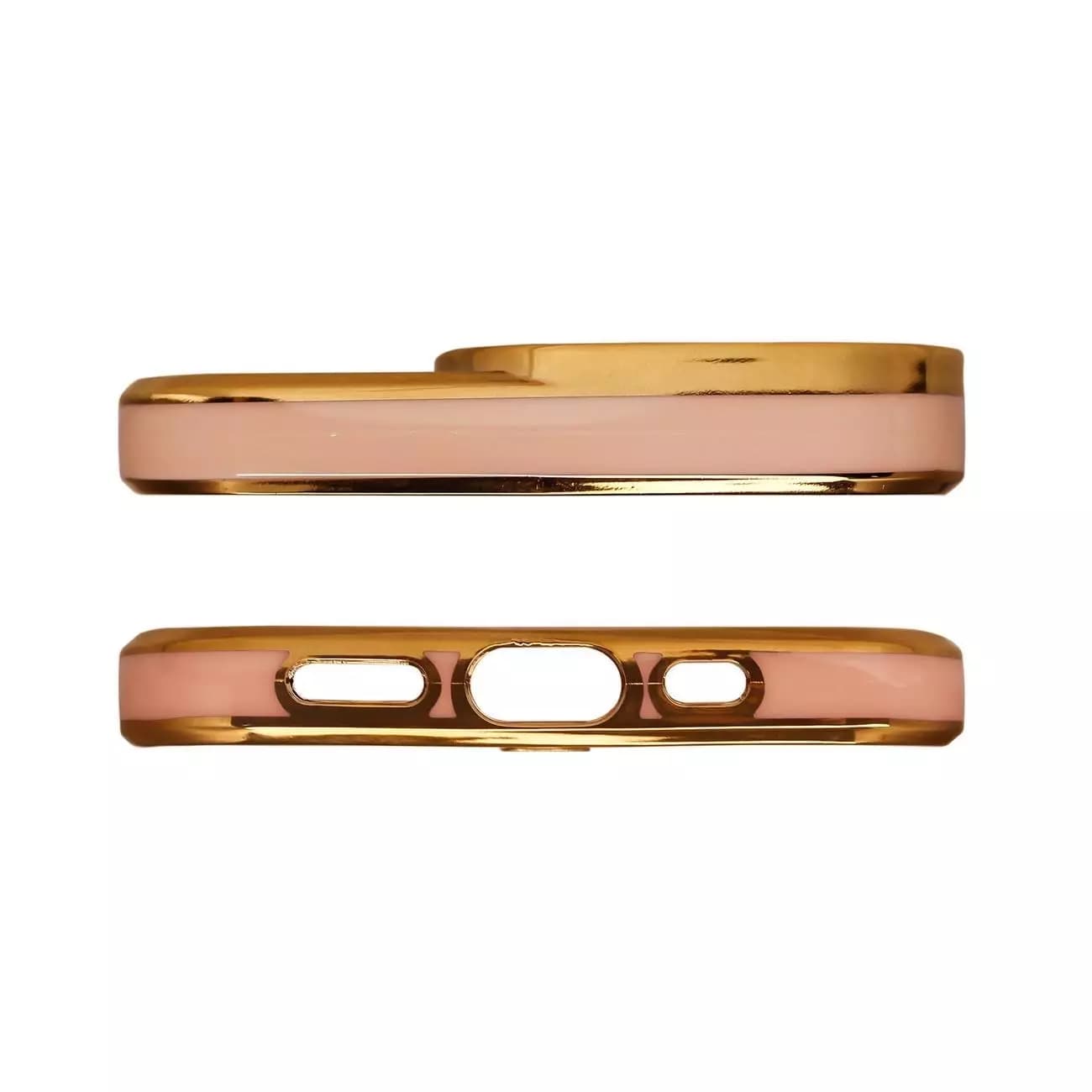 

Fashion Case etui do iPhone 12 żelowy pokrowiec ze złotą ramką złoty
