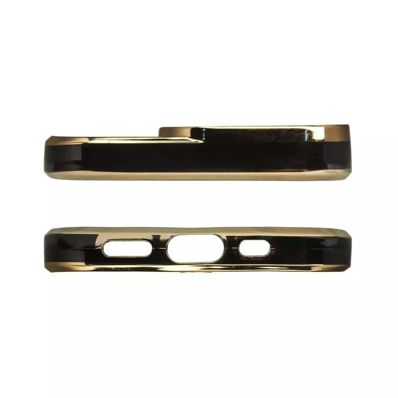 

Fashion Case etui do iPhone 12 Pro żelowy pokrowiec ze złotą ramką czarny