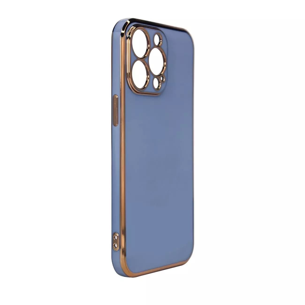 

Lighting Color Case etui do iPhone 12 Pro żelowy pokrowiec ze złotą ramką szary