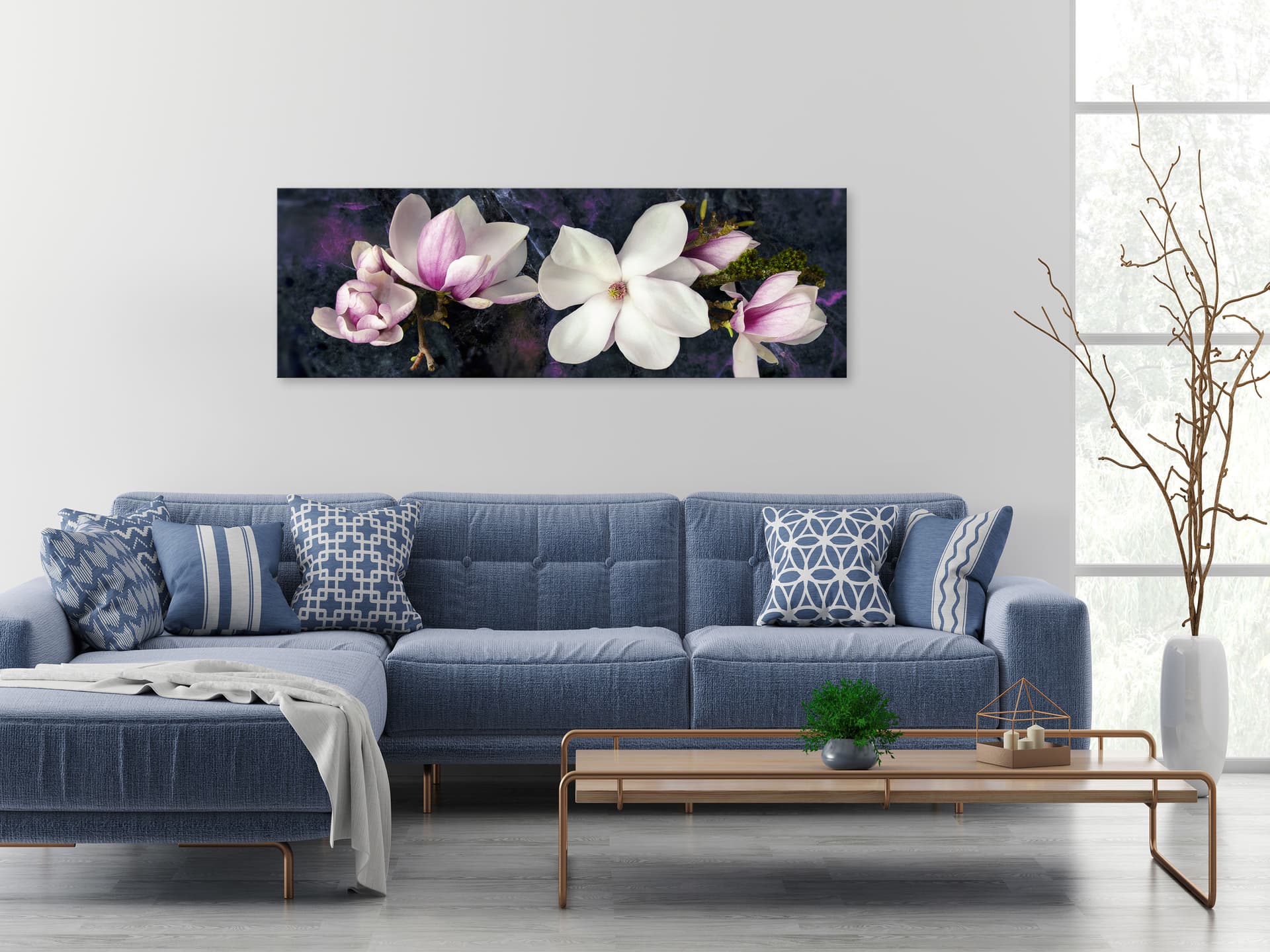 

Obraz - Awangardowa magnolia (1-częściowy) wąski fioletowy (rozmiar 90x30)