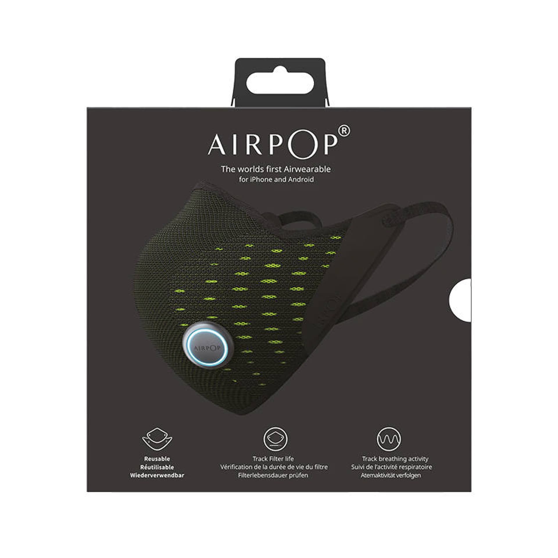 

Maska antysmogowa SMART AirPop Active czarny/żółty