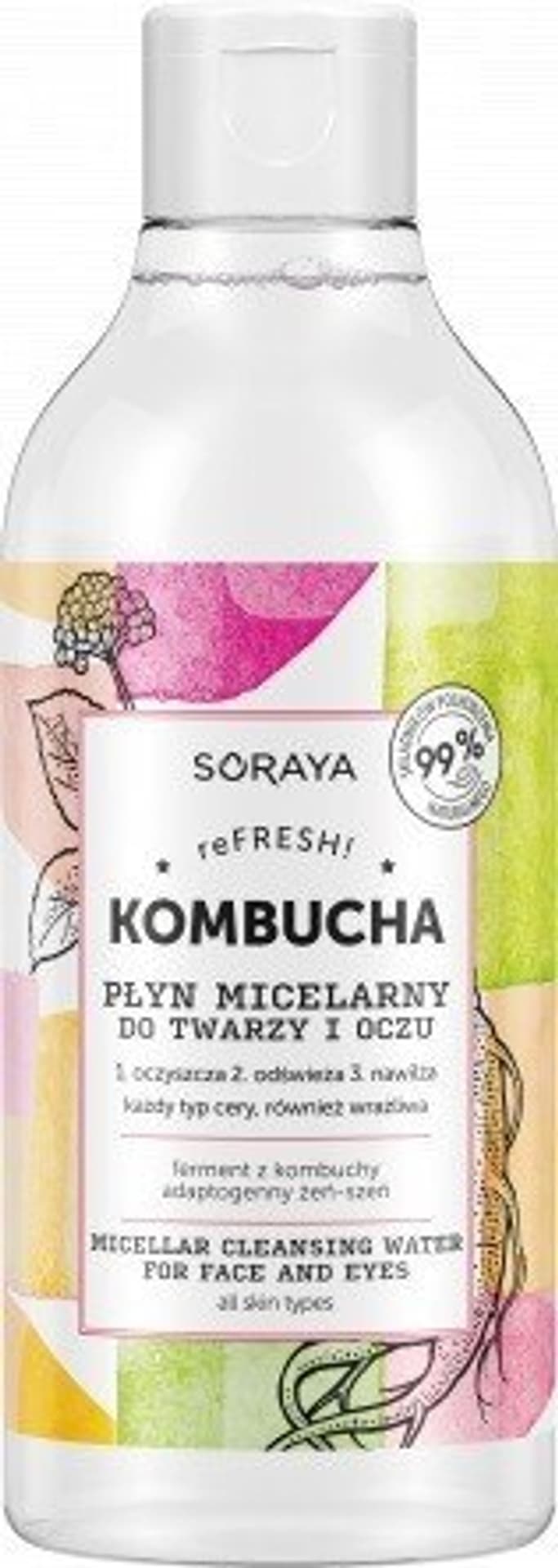 

Soraya Kombucha Płyn micelarny do twarzy i oczu - każdy rodzaj cery 400ml