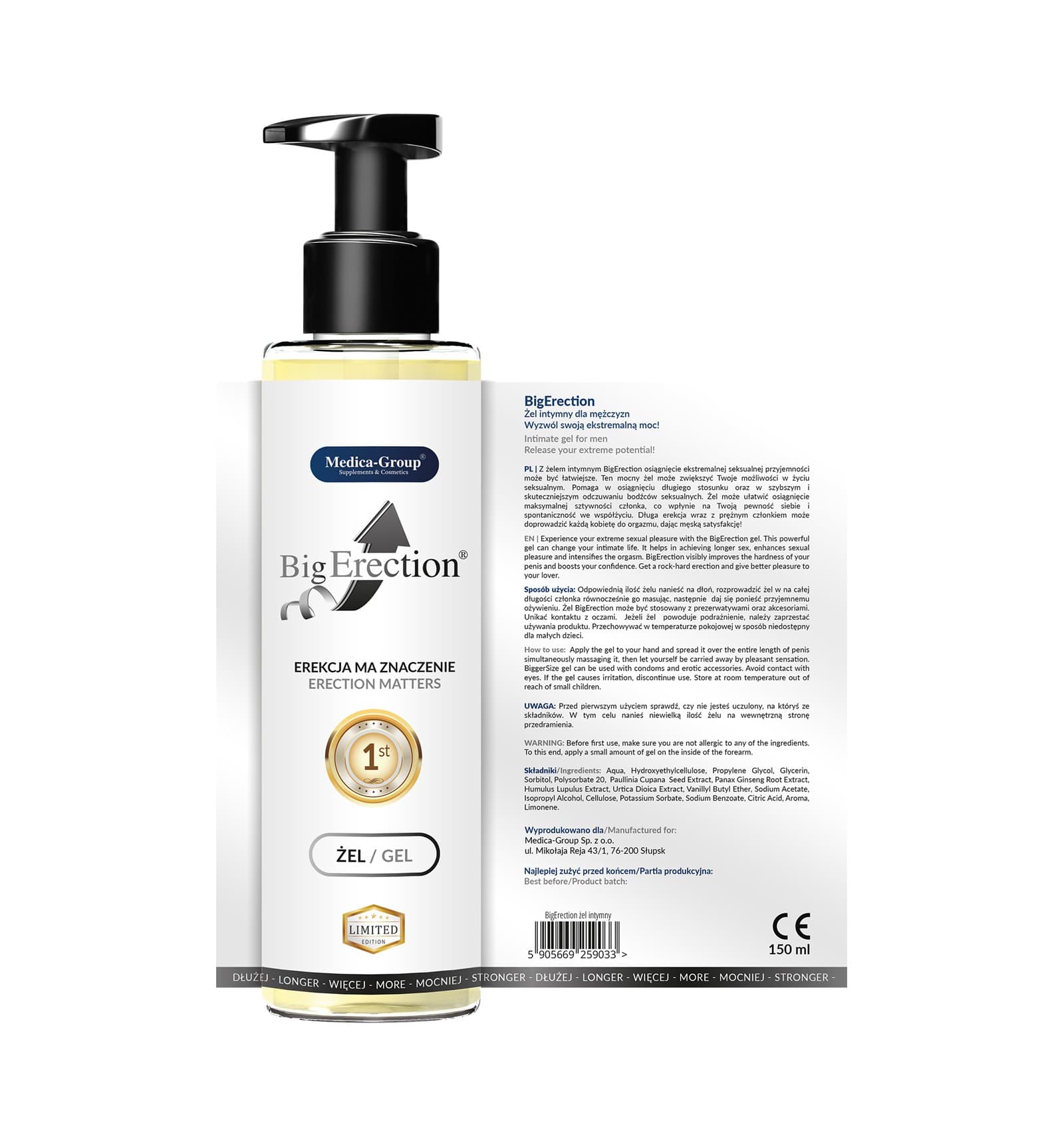 

BigErection 150 ml - Żel wzmacniający erekcję