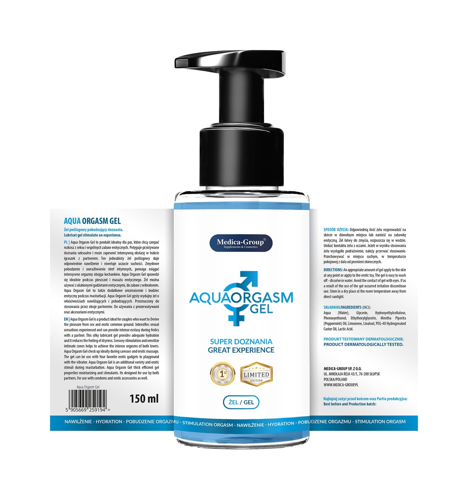 

Aqua Orgasm Gel 150 ml - Żel poślizgowy pobudzający doznania