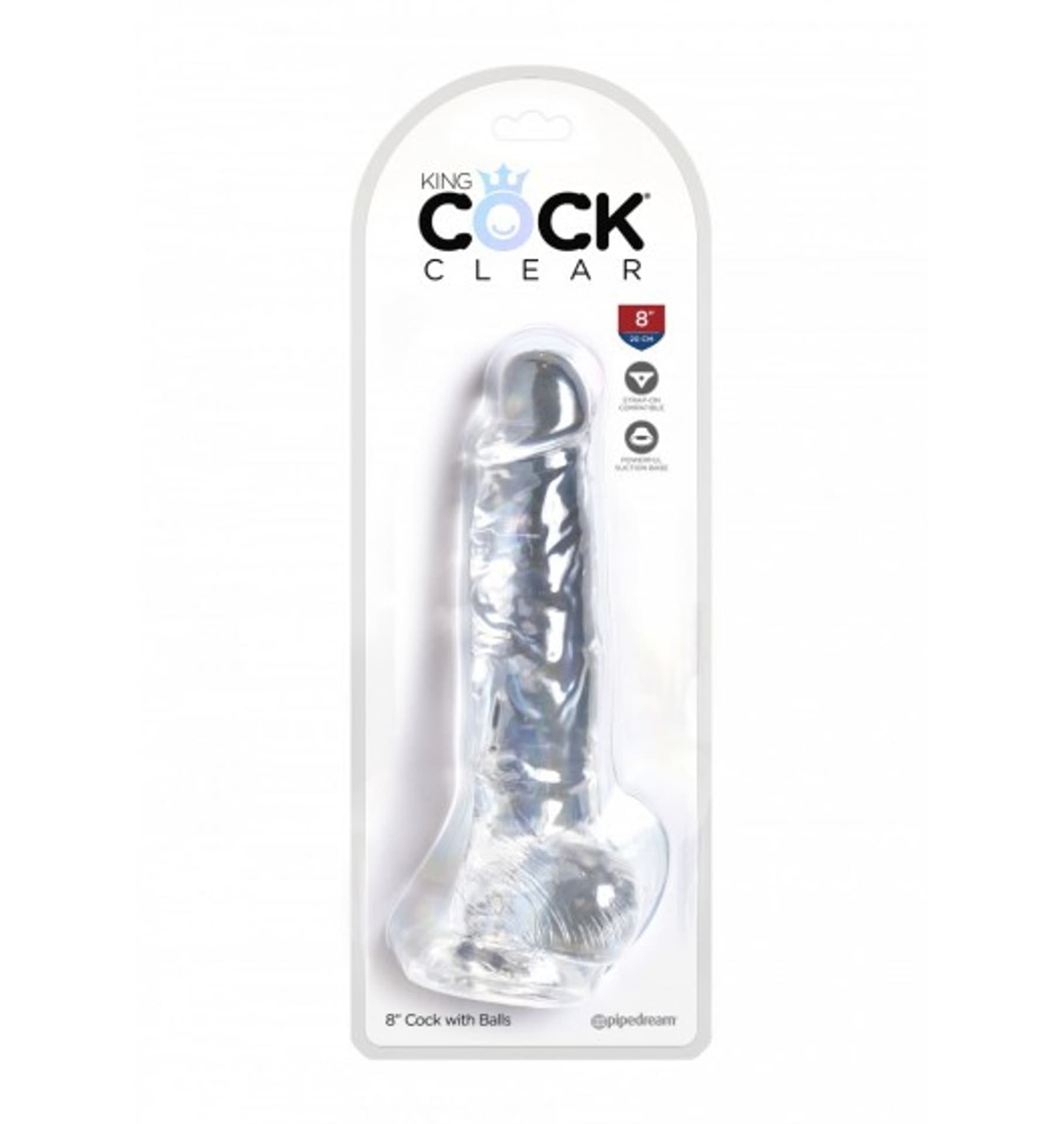 

King Cock 8 Inch Cock with Balls Transparant