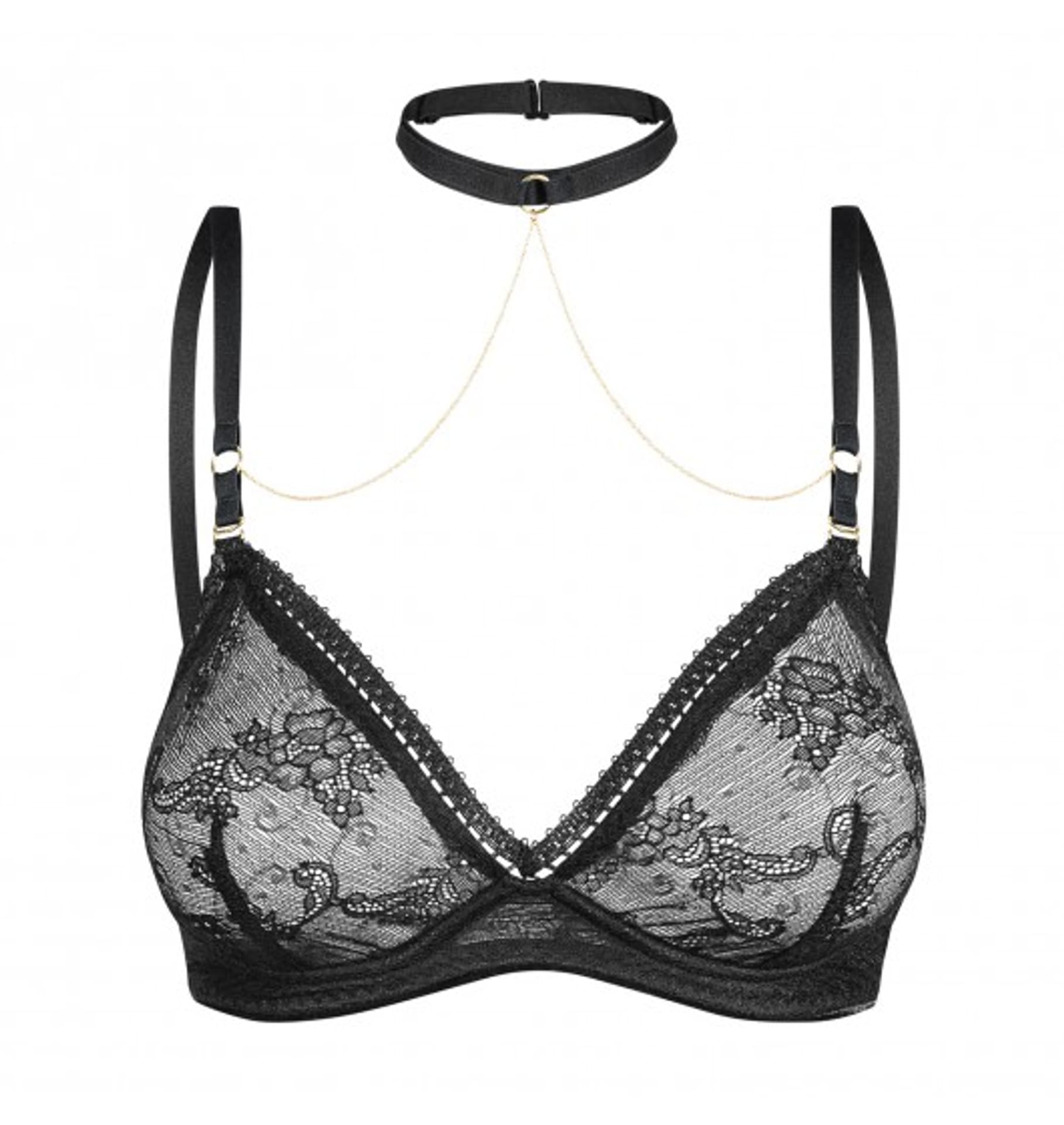

Petitenoir Bra Straps with golden chains
