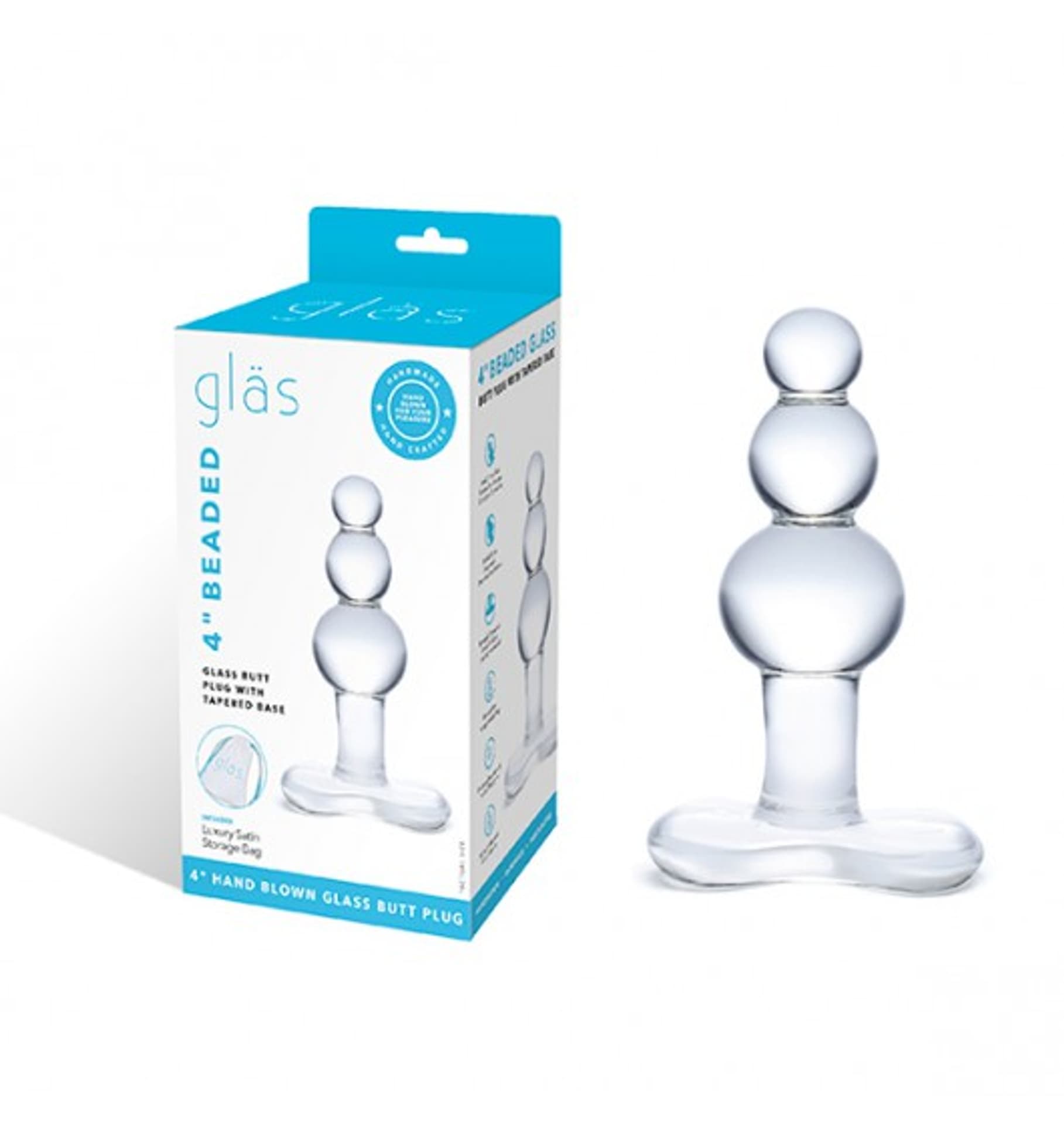 

Glas - Beaded Glass Butt Plug With Tapered Base