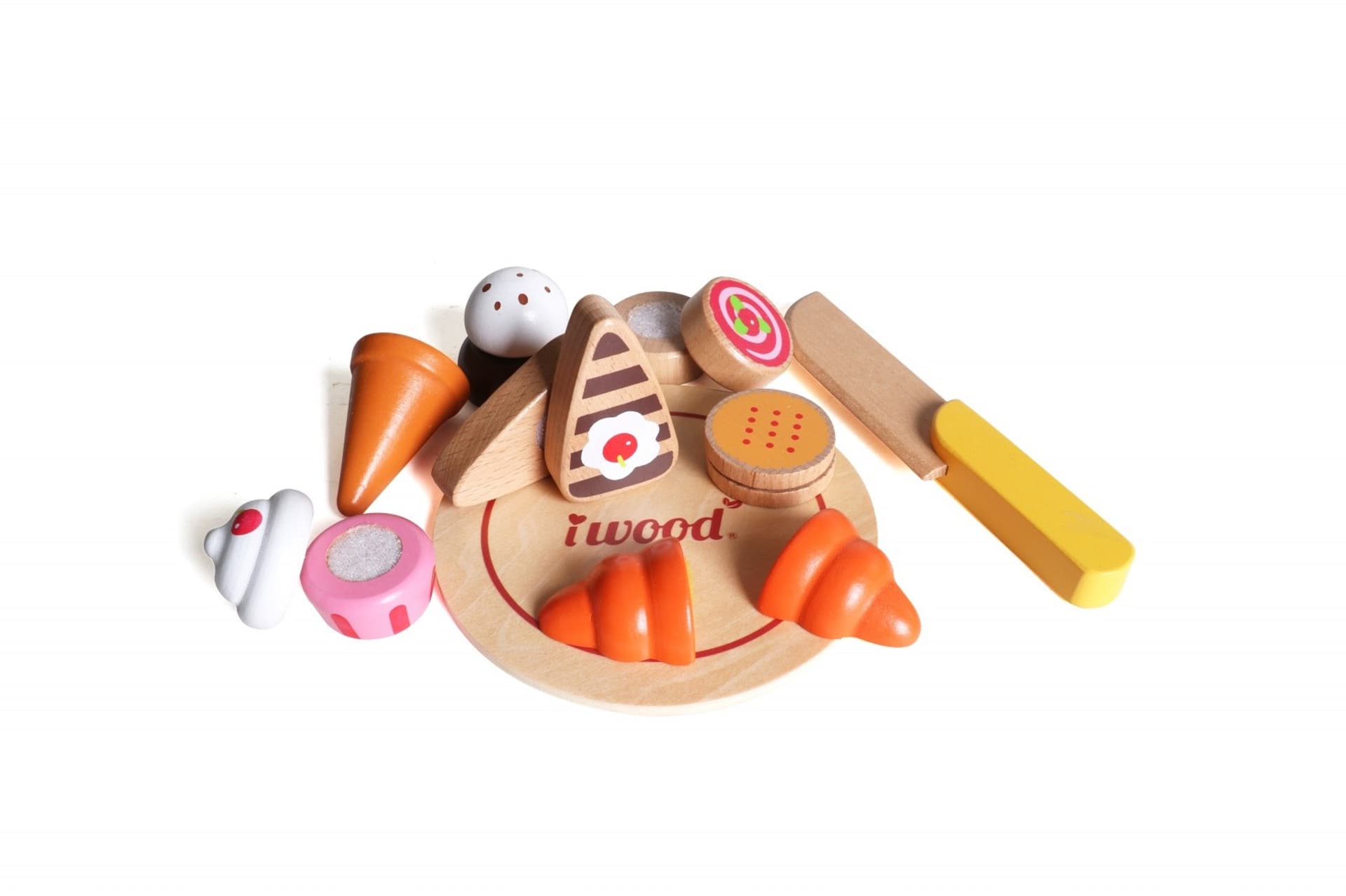 

Drewniane jedzenie Ciasto Babeczki Lody