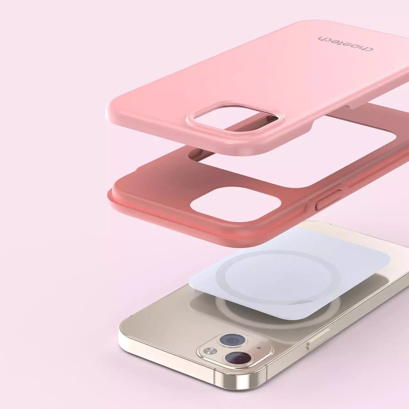 

Choetech MFM Anti-drop case etui Made For MagSafe do iPhone 13 różowy (PC0112-MFM-PK)