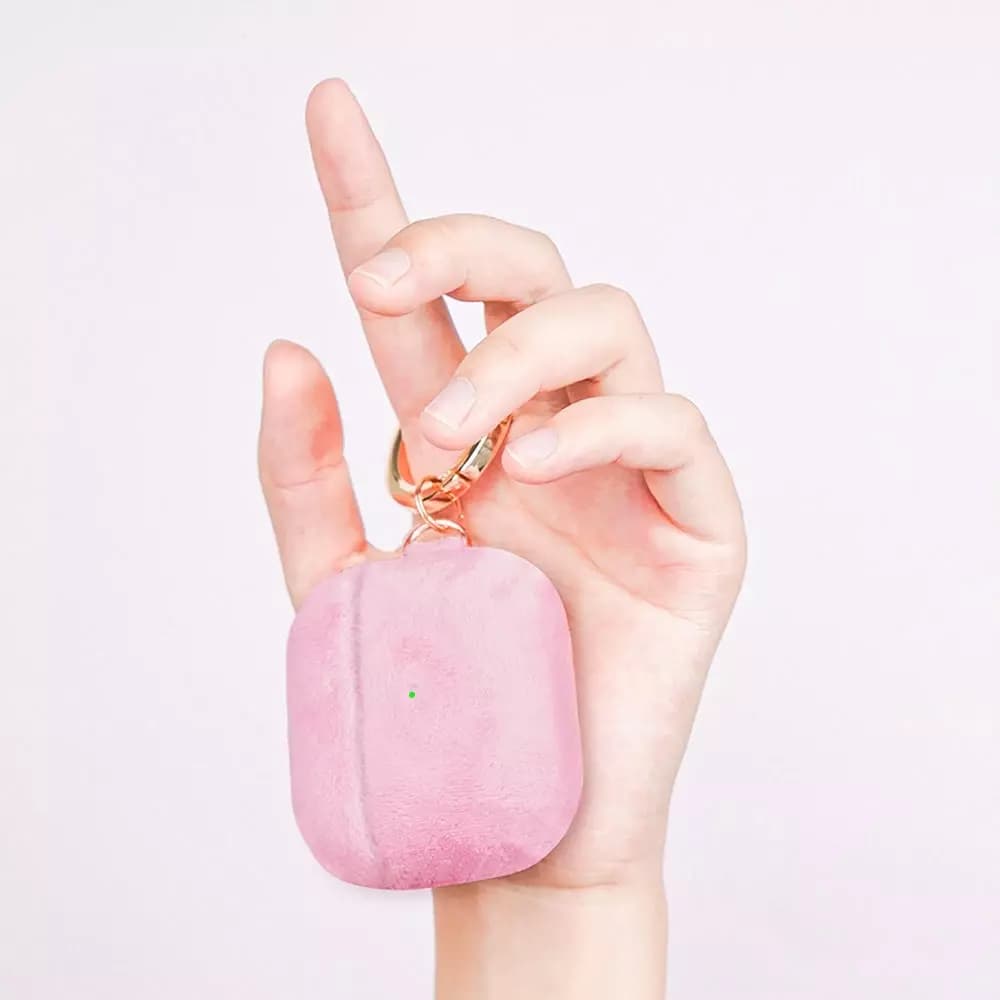 

Kingxbar Plush Pods Case etui do AirPods 3 pluszowa obudowa pokrowiec na słuchawki różowy