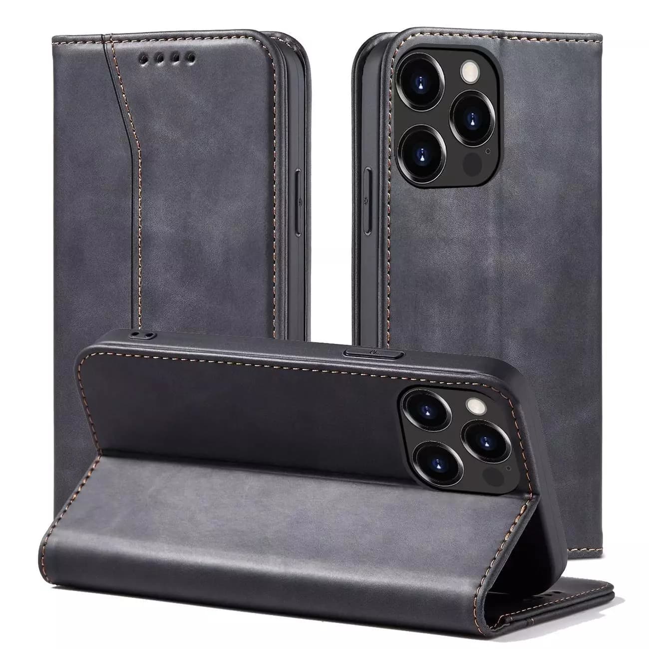 

Magnet Fancy Case etui do iPhone 13 Pro Max pokrowiec portfel na karty kartę podstawka czarny