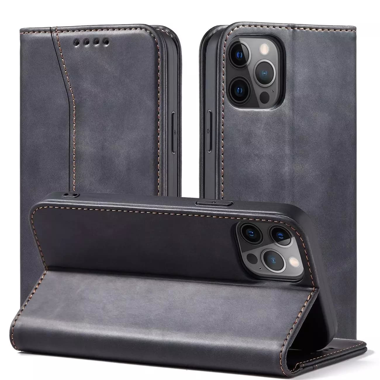 

Magnet Fancy Case etui do iPhone 12 Pro pokrowiec portfel na karty kartę podstawka czarny