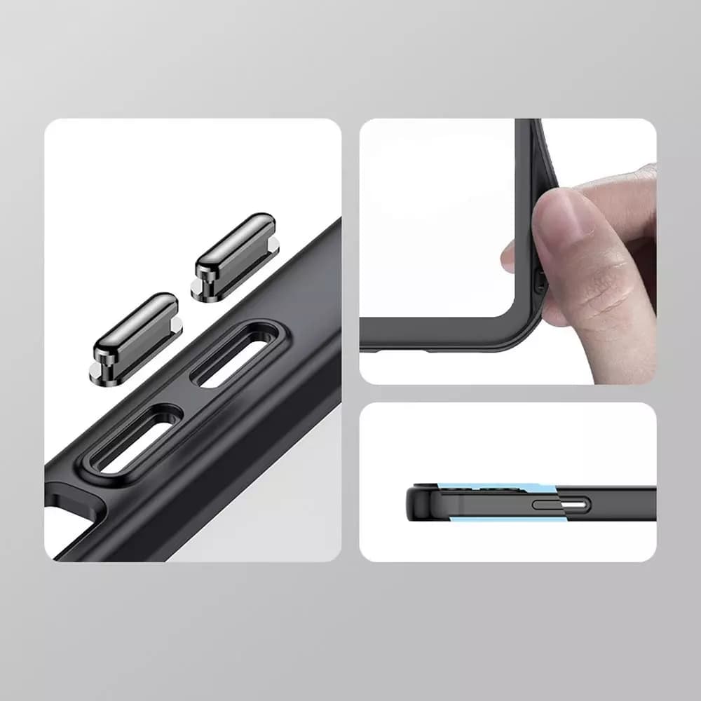 

Outer Space Case etui do iPhone 12 sztywny pokrowiec z żelową ramką czarny