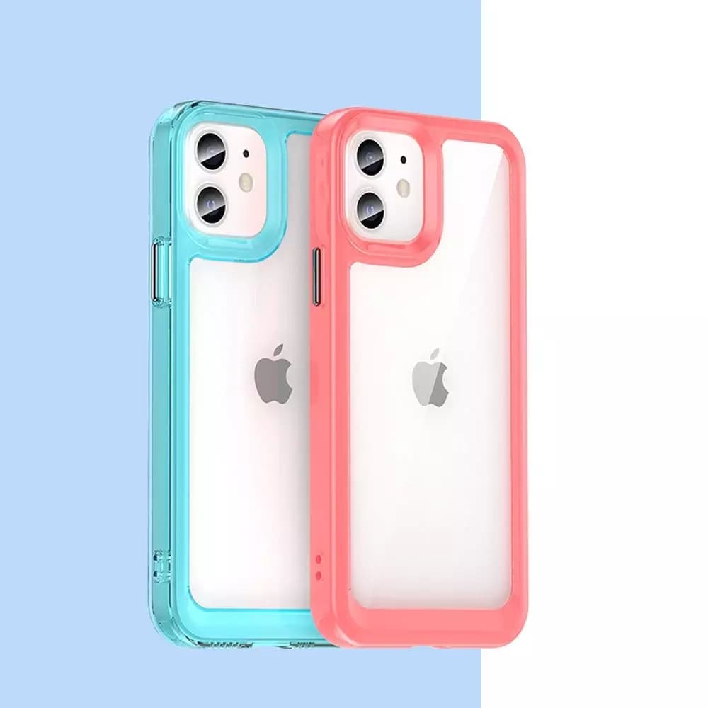 

Outer Space Case etui do iPhone 12 sztywny pokrowiec z żelową ramką czerwony